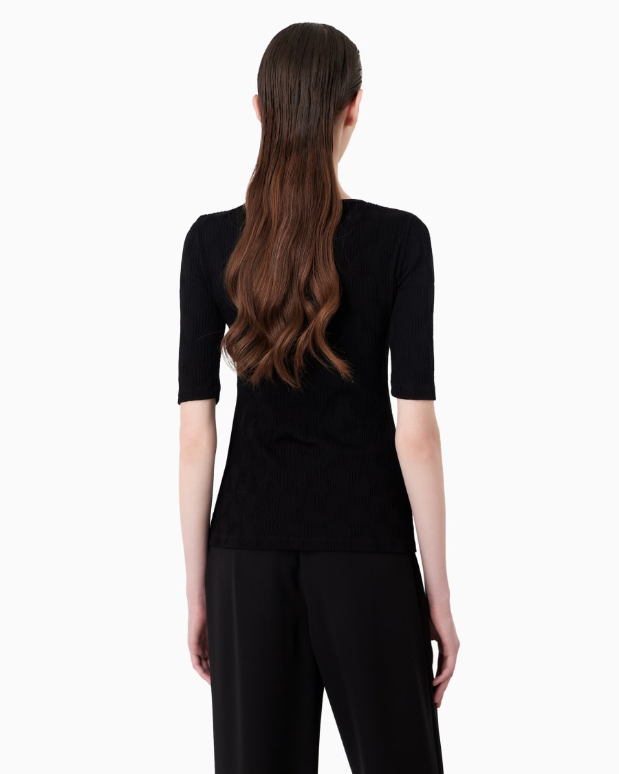 The world of armani MAGLIA GIROCOLLO IN JERSEY DI VISCOSA JACQUARD Bestseller