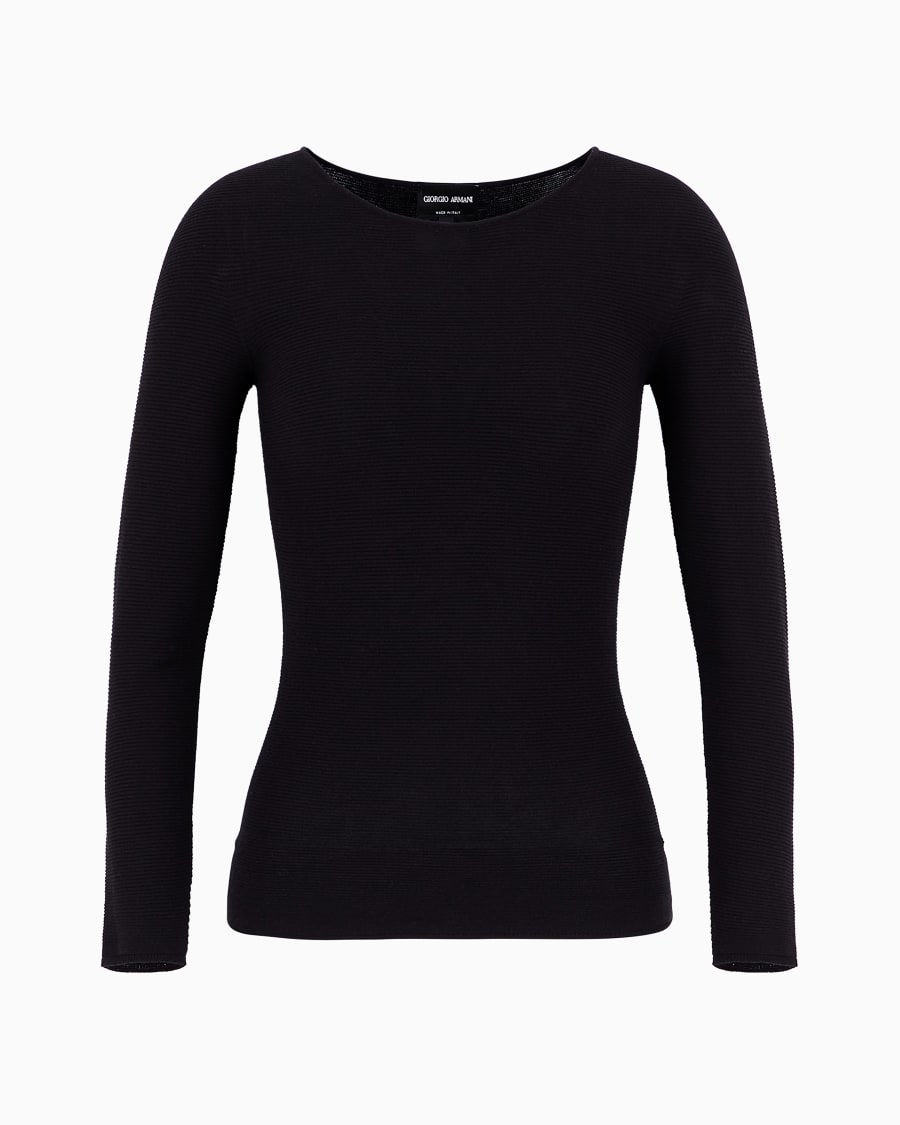 The world of armani MAGLIA A MANICHE LUNGHE IN VISCOSA PUNTO LINKS Offerte giornaliere
