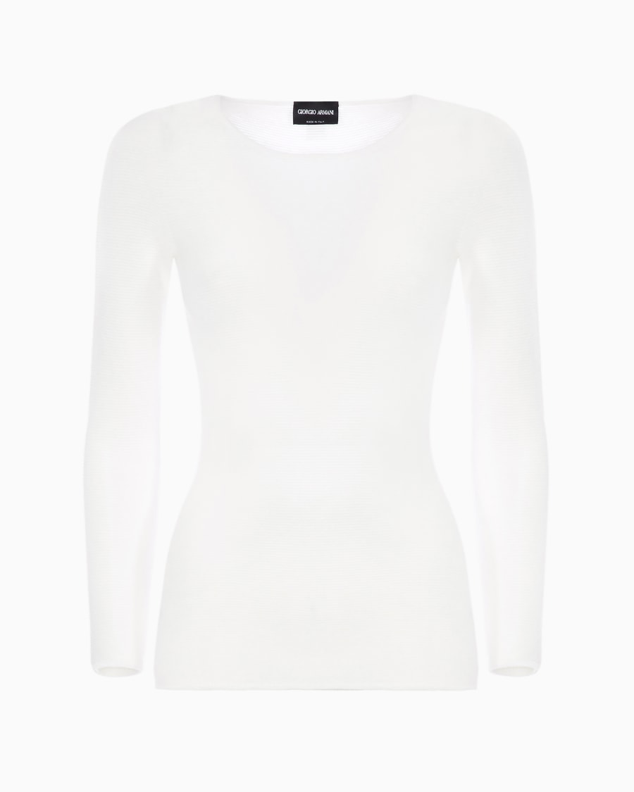 The world of armani MAGLIA A MANICHE LUNGHE IN VISCOSA PUNTO LINKS Offerte speciali