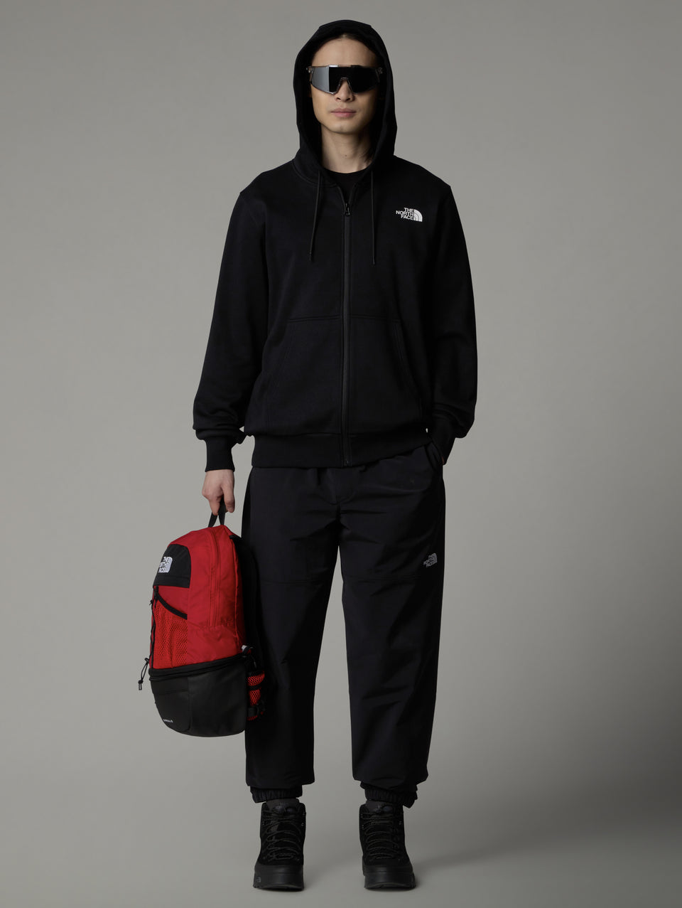 THE NORTH FACE Felpa con Cappuccio e Cerniera Nero Nuova