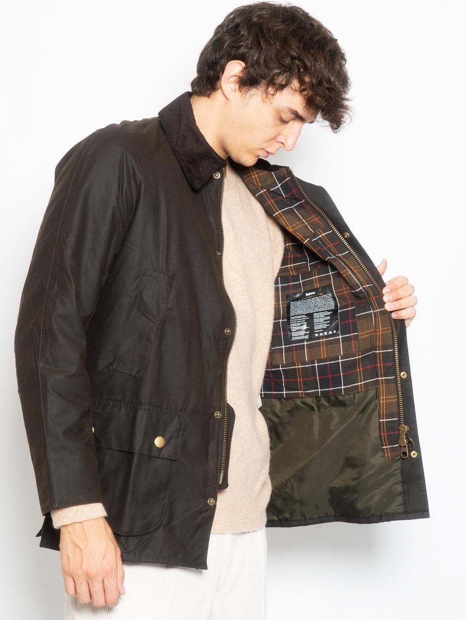BARBOUR Giacca Ashby in Cotone Cerato Oliva In Linea