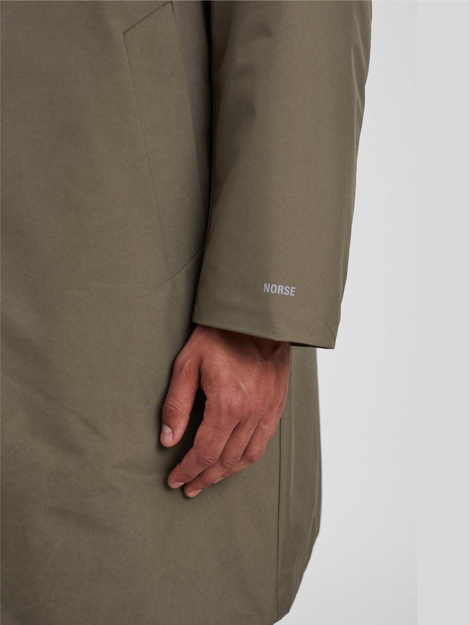 NORSE PROJECTS Cappotto Impermeabile in Membrana Verde Vendita