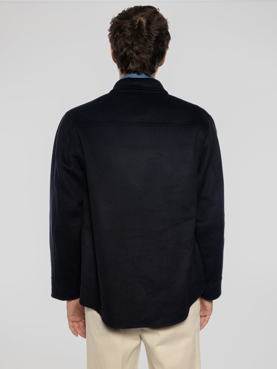 PALTò Overshirt in Panno Double Sasha Blu Promozione