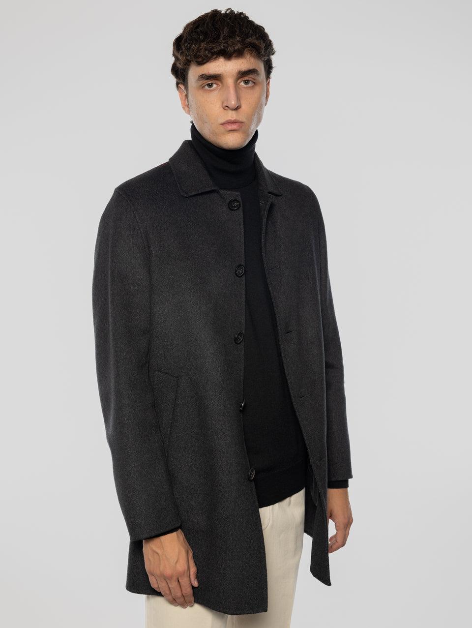 PALTò Cappotto Monopetto in Double Alfredo Grigio Soddisfazione Garantita