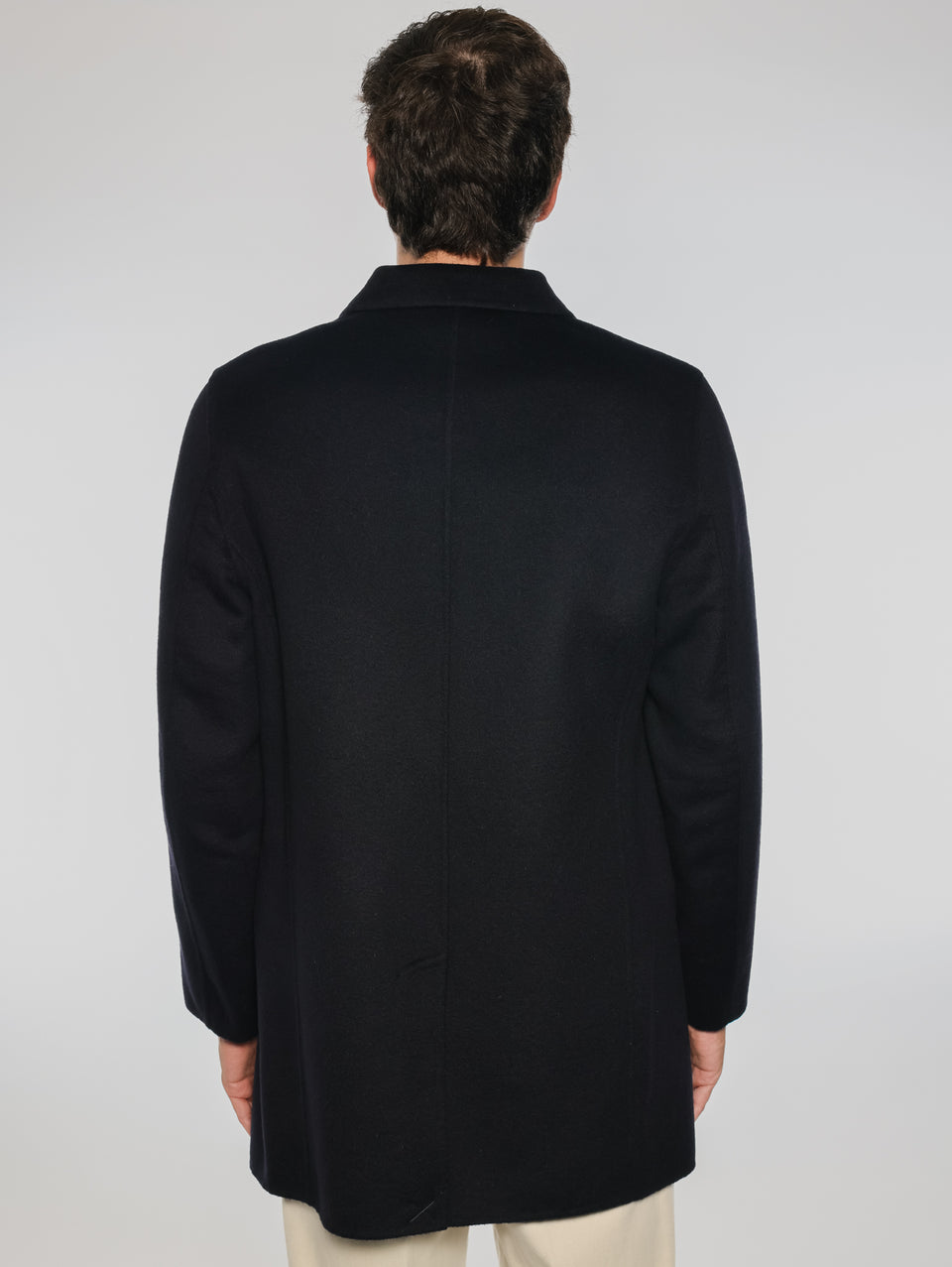 PALTò Cappotto Monopetto in Double Alfredo Blu Qualità Garantita