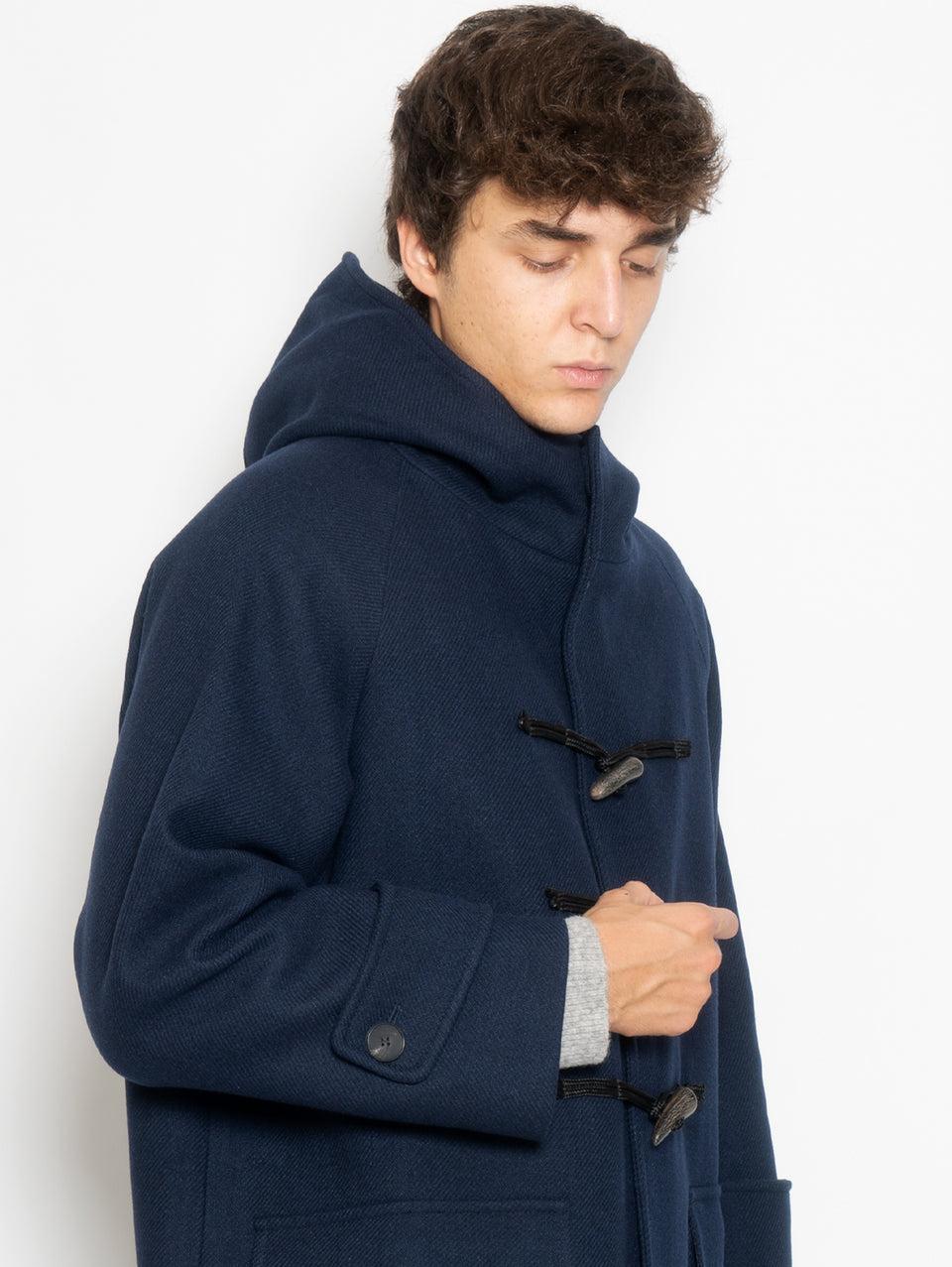 AMARANTO Cappotto Montgomery Lungo in Twill Navy Affare Del Giorno