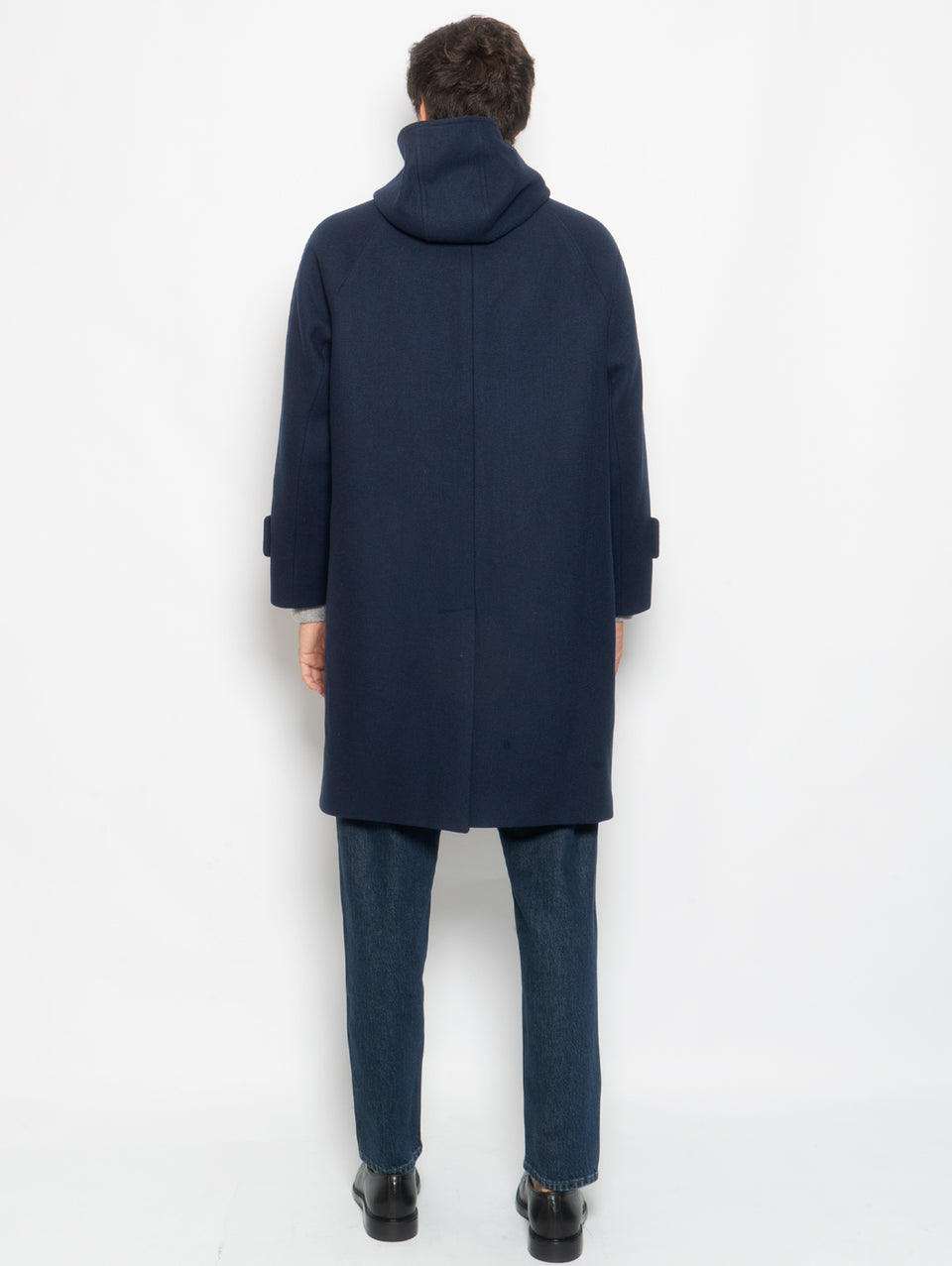 AMARANTO Cappotto Montgomery Lungo in Twill Navy Affare Del Giorno