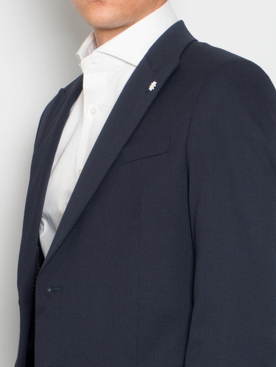 MANUEL RITZ Completo in Misto Lana Drop Otto Blu Vendita Calda