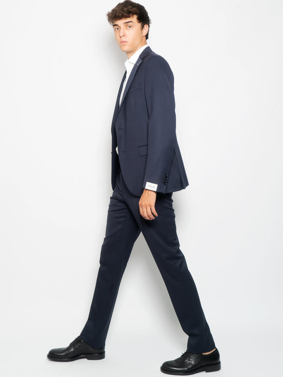 PAOLONI Completo in Lana Stretch Slim Blu Vendite Flash