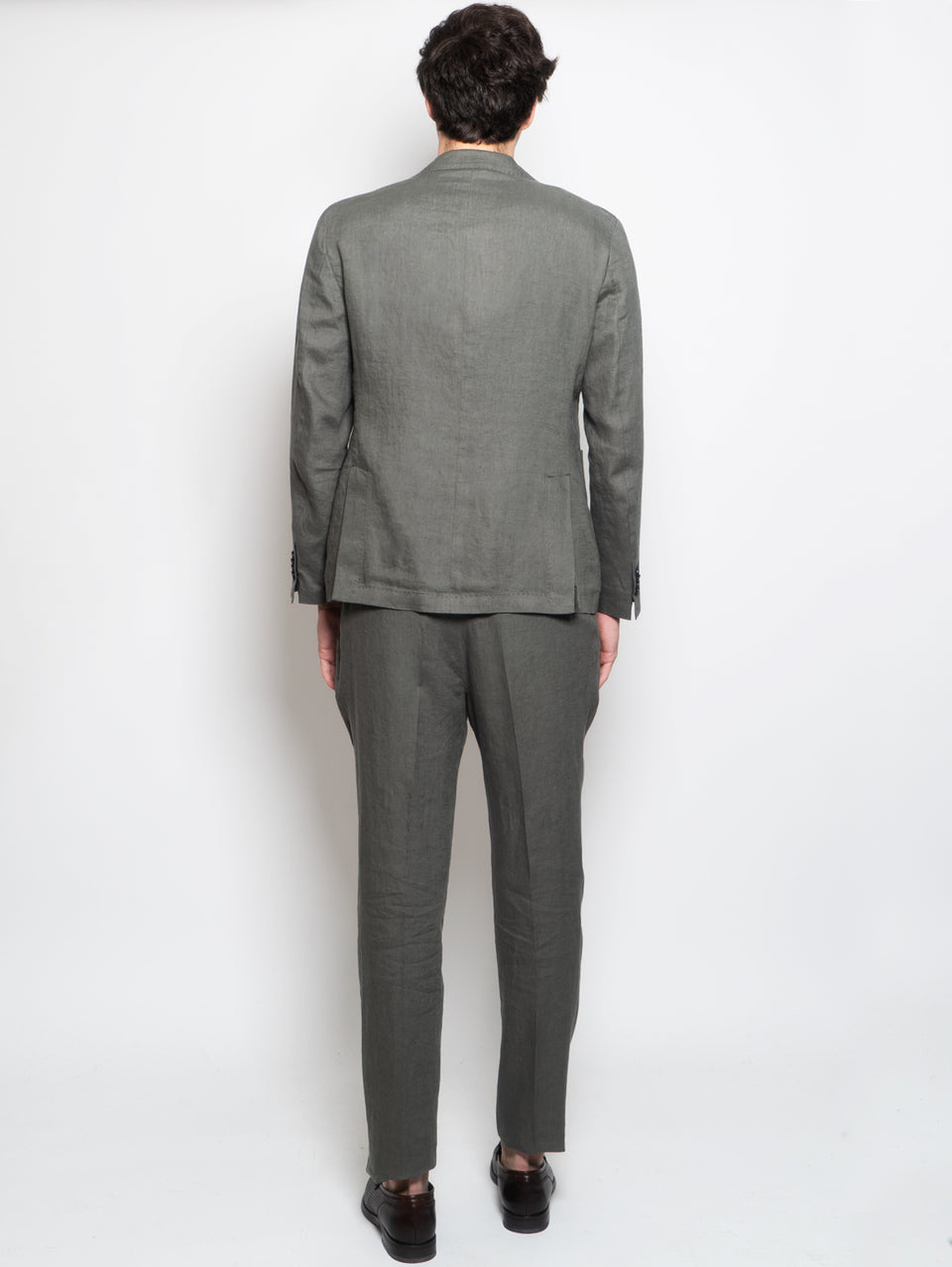 MANUEL RITZ Completo in Lino Lavato Verde Moda