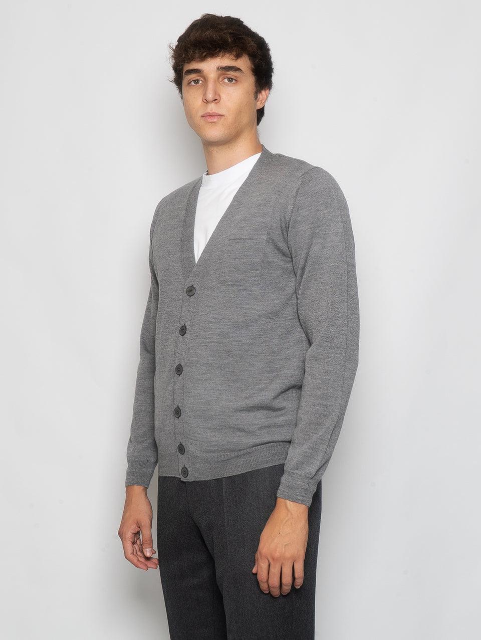 ALPHA STUDIO Cardigan con Taschino in Merinos Grigio Pezzi Unici