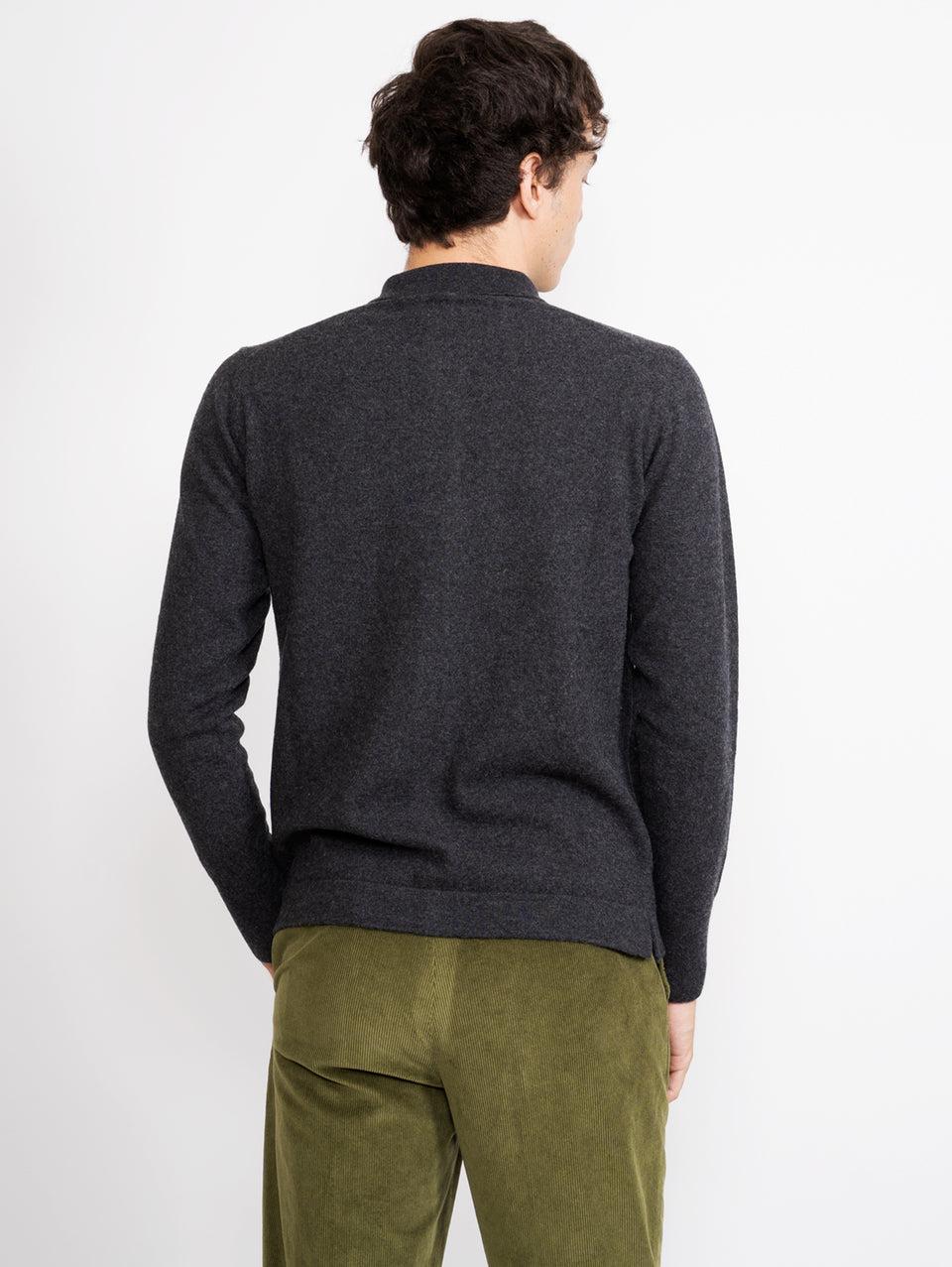 OFFICINE GÉNÉRALE Cardigan con Colletto a Polo Grigio Promozione Limitata