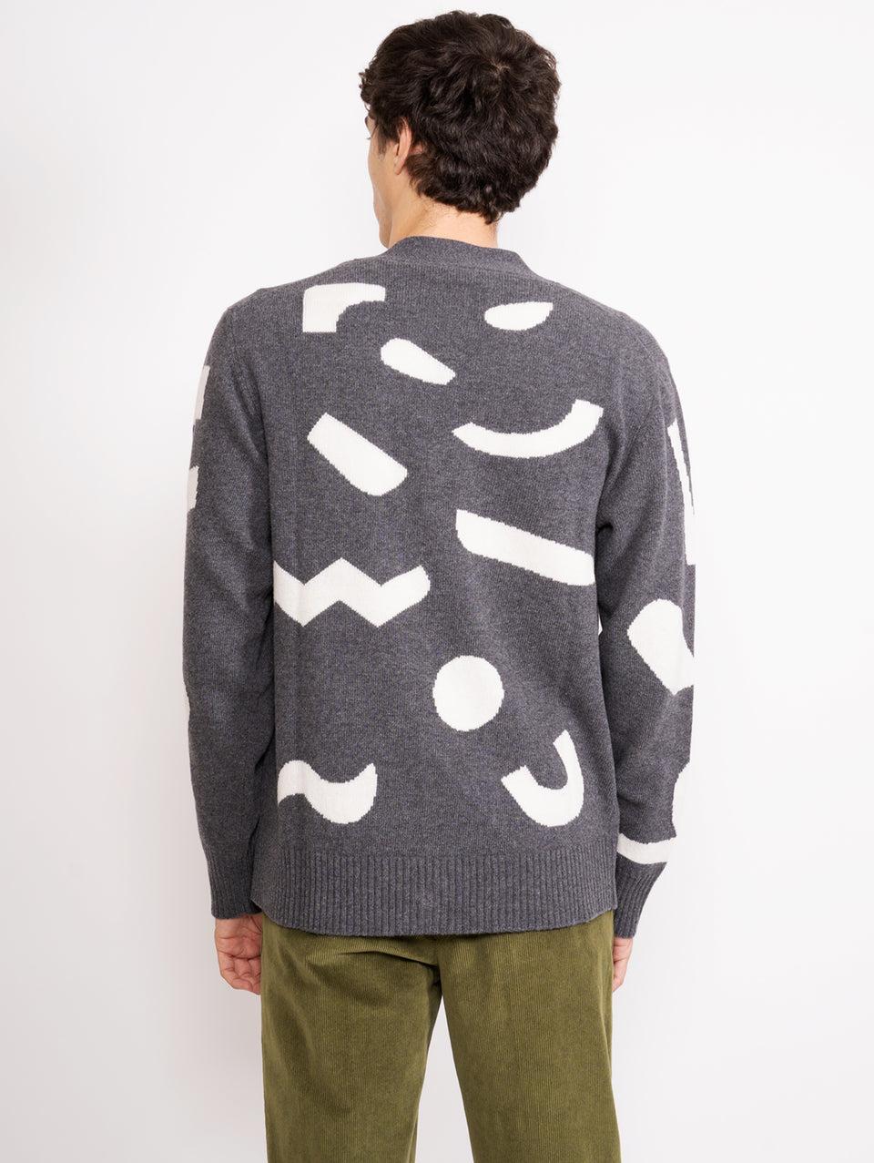 OFFICINE GÉNÉRALE Cardigan con Intarsio a Contrasto Grigio Fino Al -60%