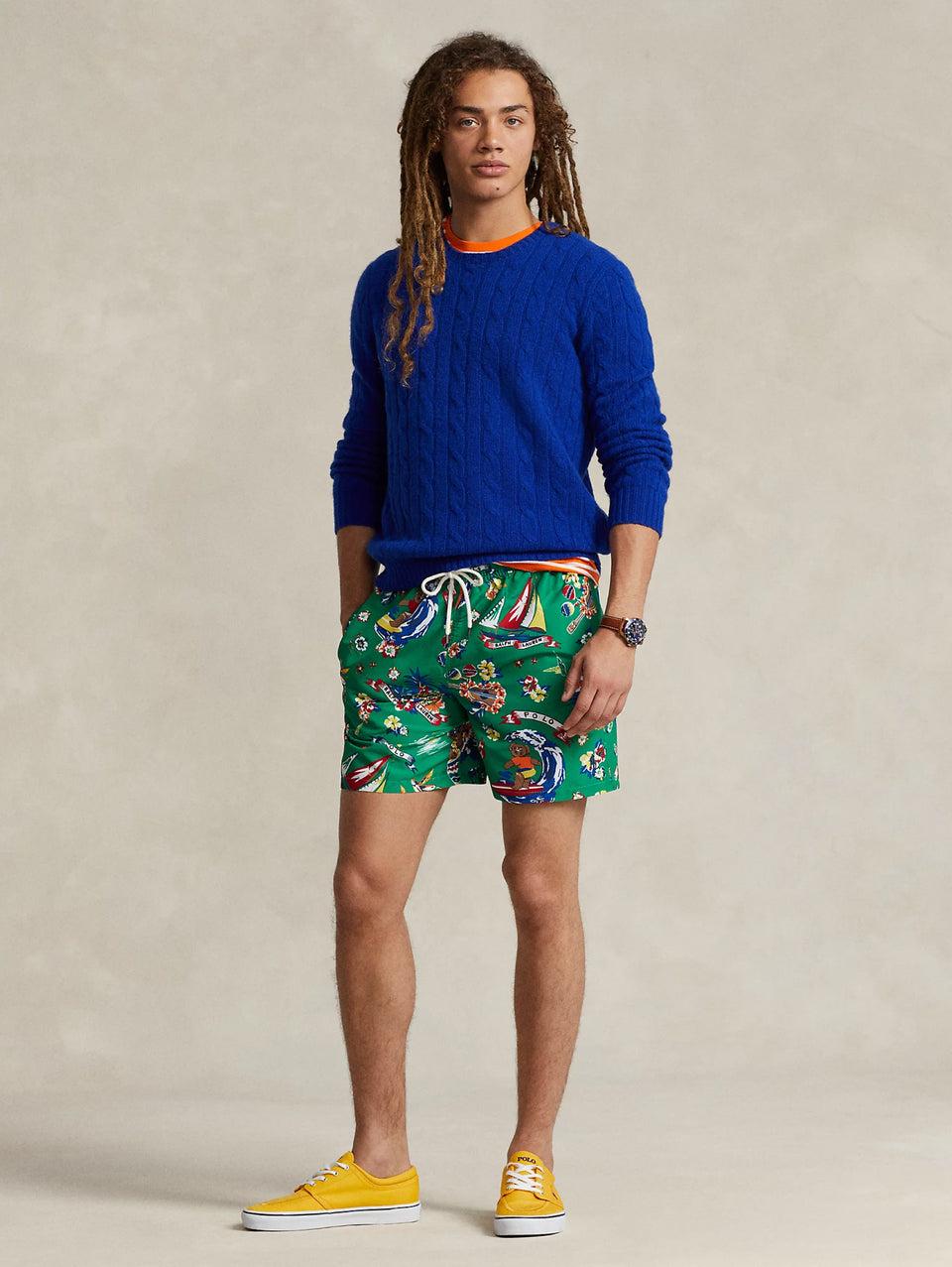 RALPH LAUREN Boxer da Mare Polo Bear Tropicale Verde Prezzo Ridotto