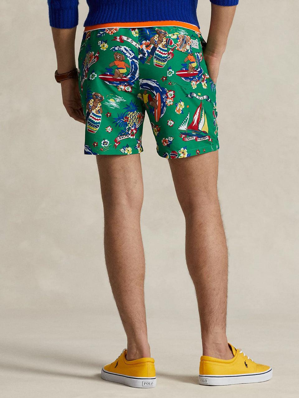 RALPH LAUREN Boxer da Mare Polo Bear Tropicale Verde Prezzo Ridotto
