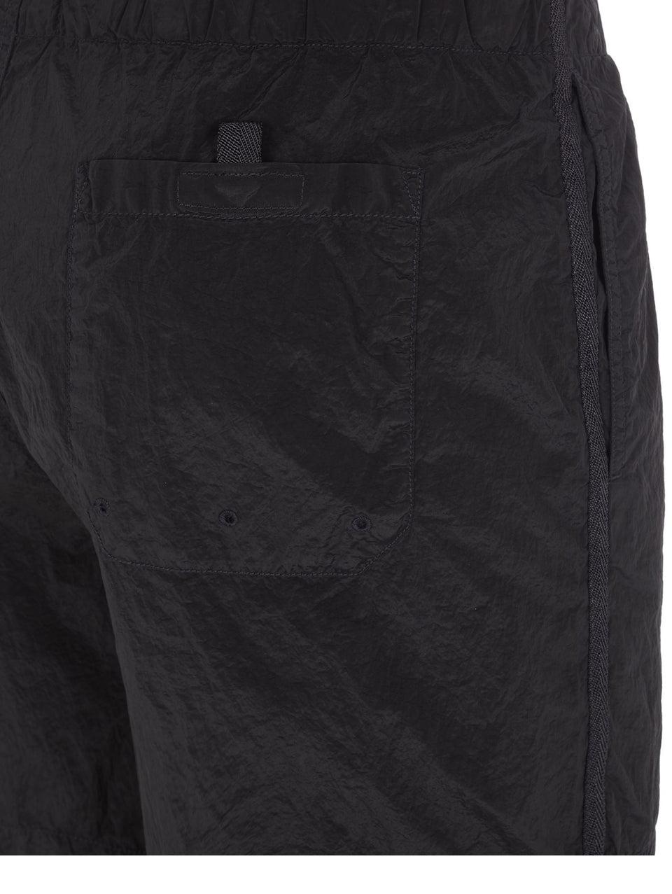 STONE ISLAND Costume da Bagno in Nylon Metal Tinto Nero Economico