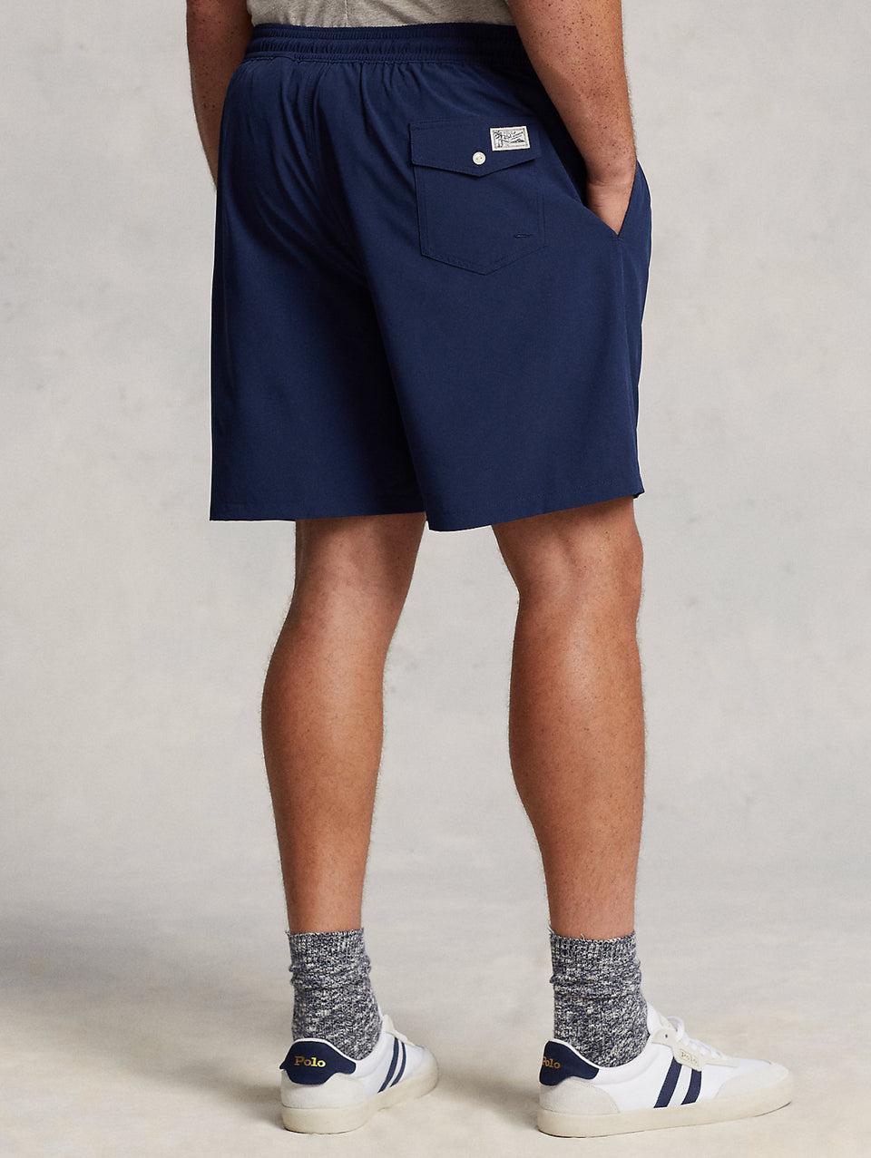 RALPH LAUREN Boxer da Mare Tinta Unita Traveler Blu Offerte