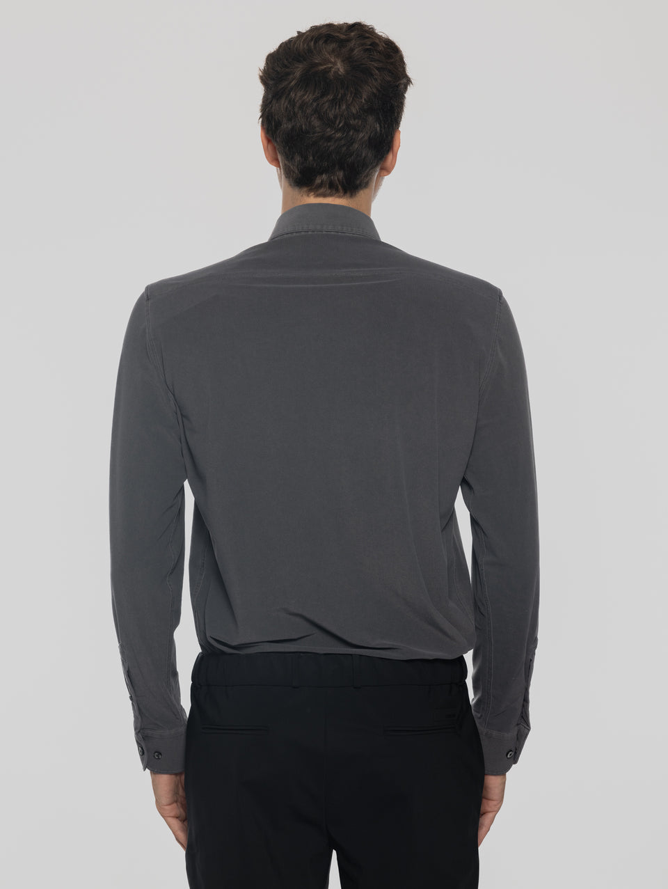 RRD Camicia in Piquet con Effetto Delavé Nero Vendita Calda