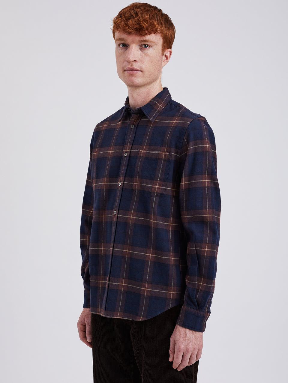 NORSE PROJECTS Camicia in Flanella a Quadri Check Osvald Vino Negozio