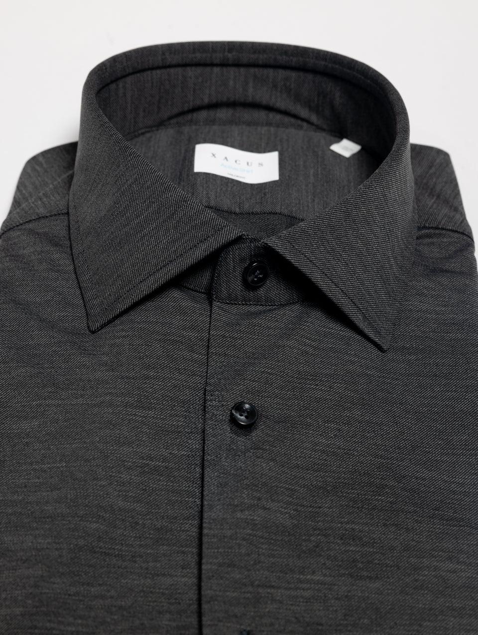 XACUS Camicia in Jersey Fiammato Grigio Nuova