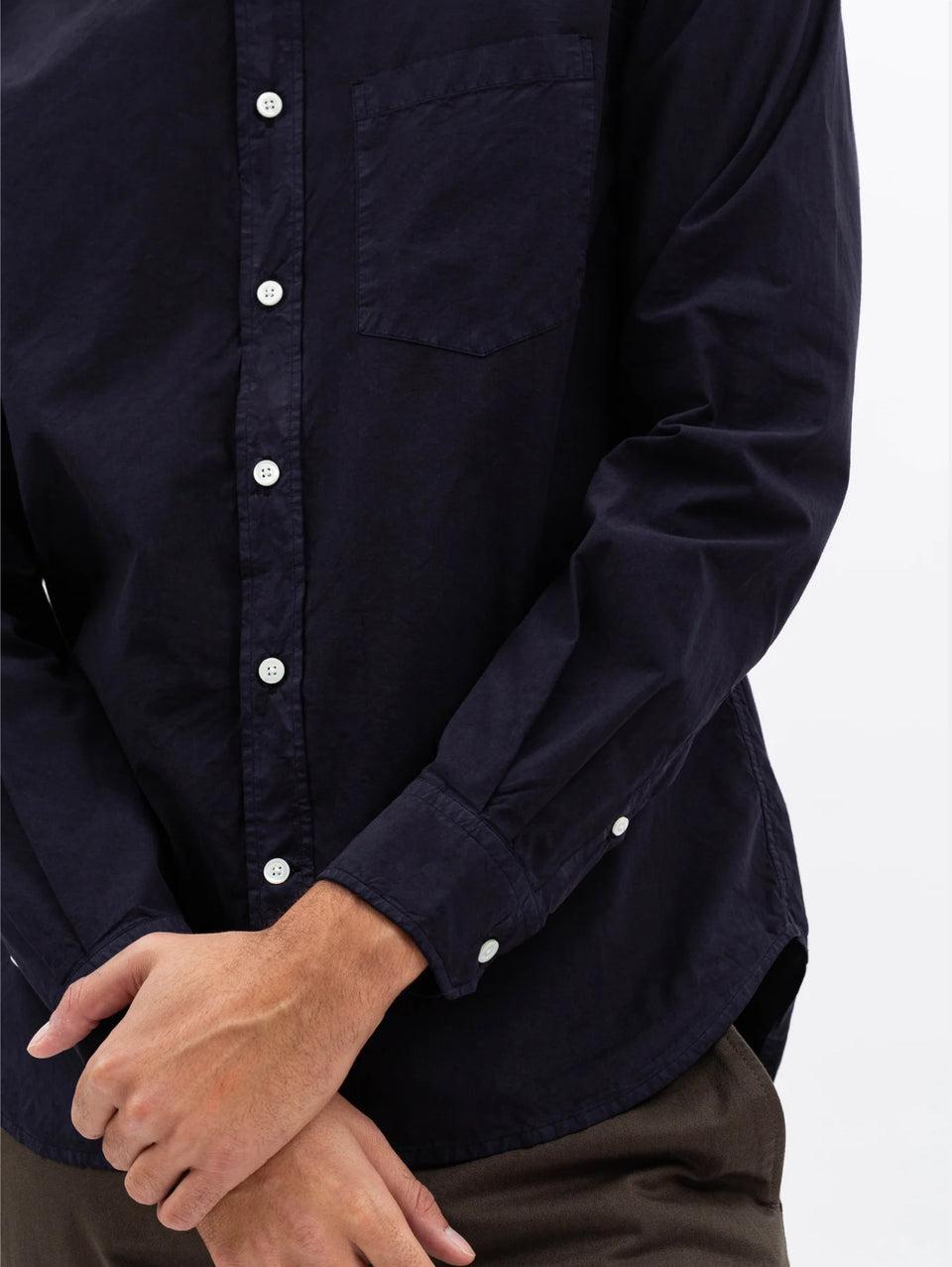 NORSE PROJECTS Camicia in Cotone Tinta in Capo Blu In Linea