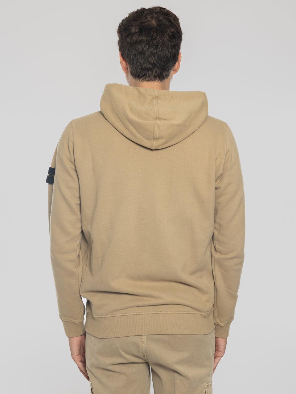 STONE ISLAND Felpa Full Zip in Cotone Organico Biscotto Promozione Limitata