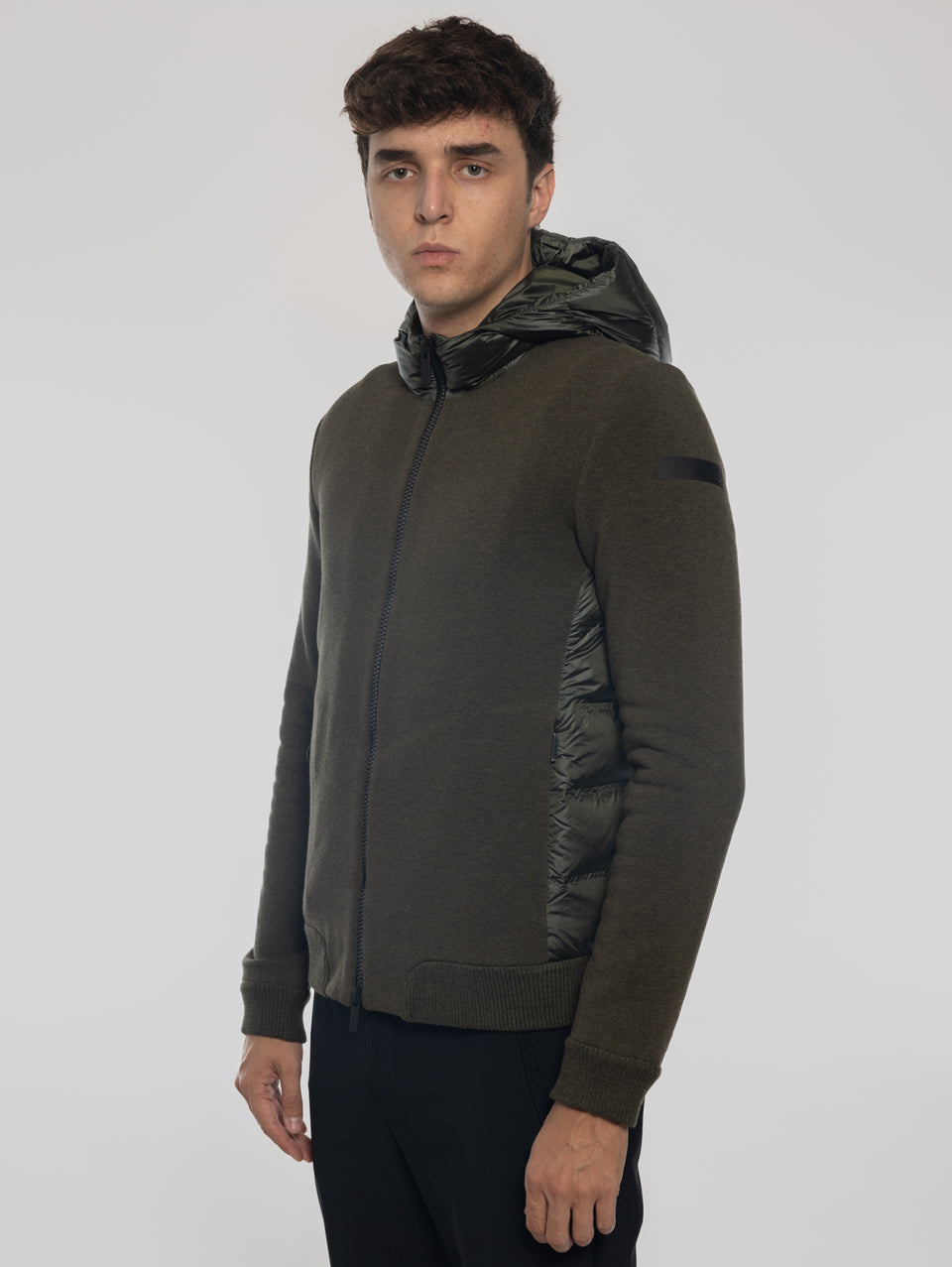 RRD Felpa con Inserti Laterali Verde Fino Al -60%