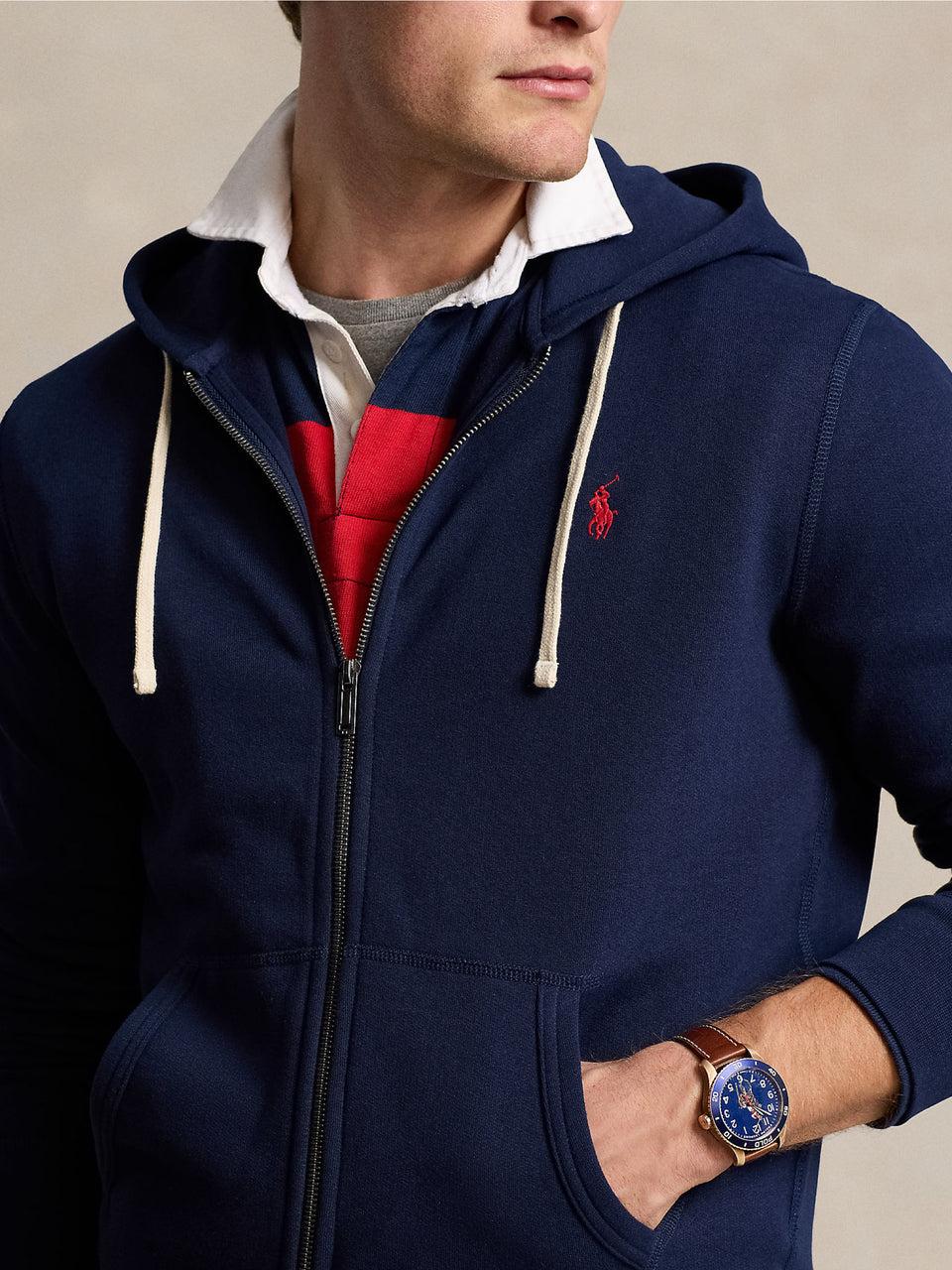 RALPH LAUREN Felpa con Cappuccio Blu Fino al 65% di sconto