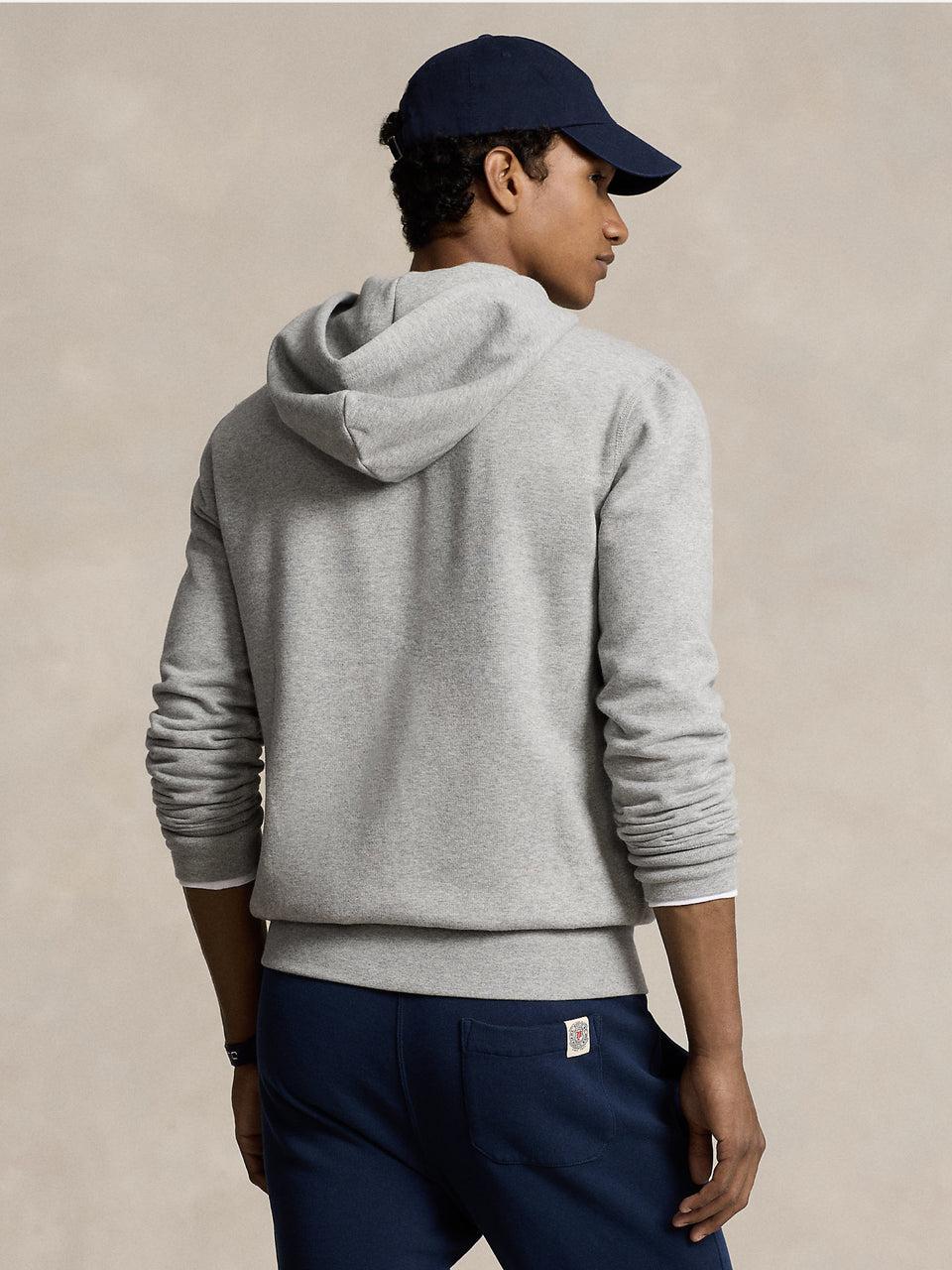 RALPH LAUREN Felpa Full zip con Cappuccio Grigio Sottocosto