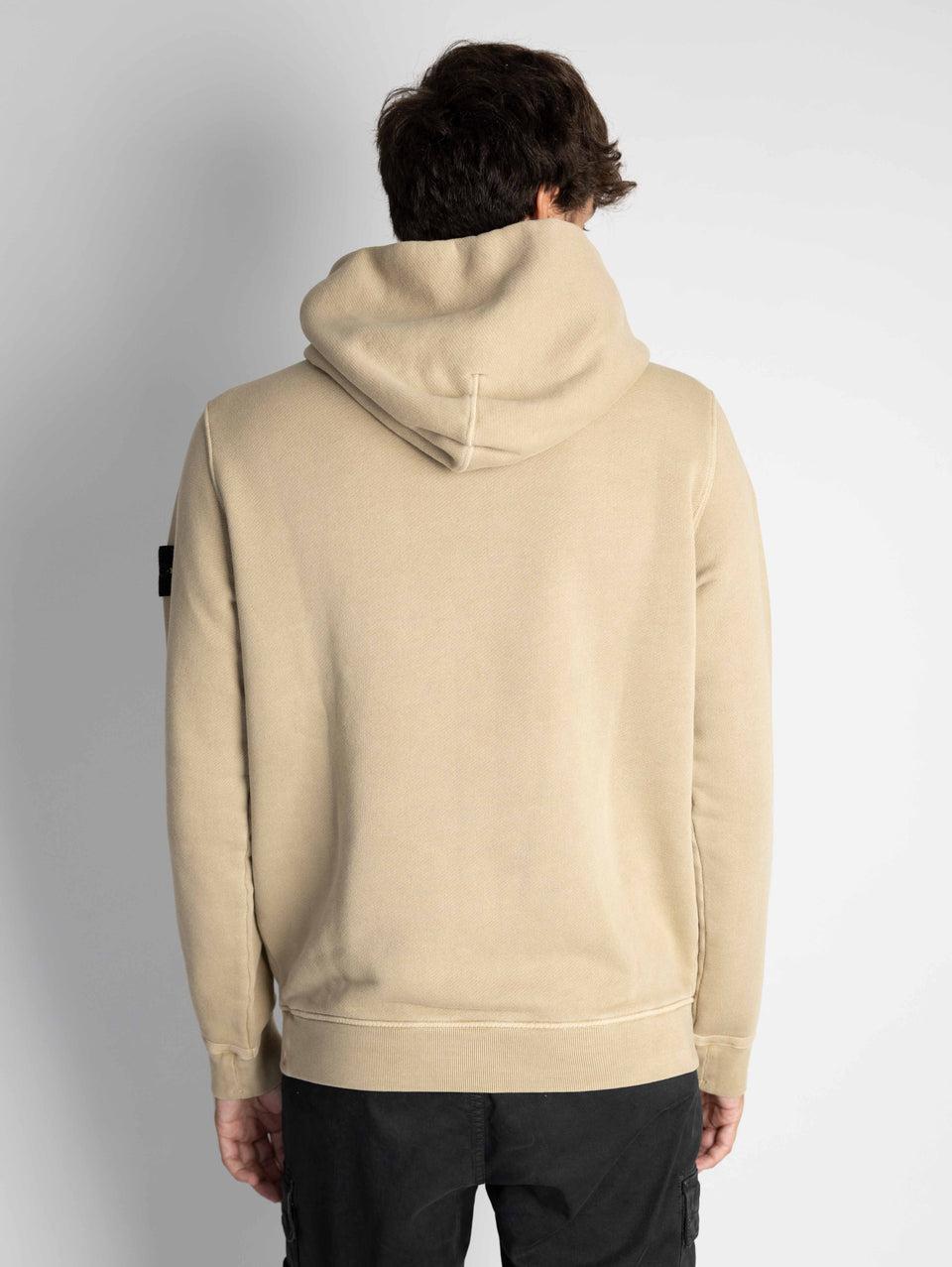 STONE ISLAND Felpa con Cappuccio e Tasca Marsupio Biscotto Outlet