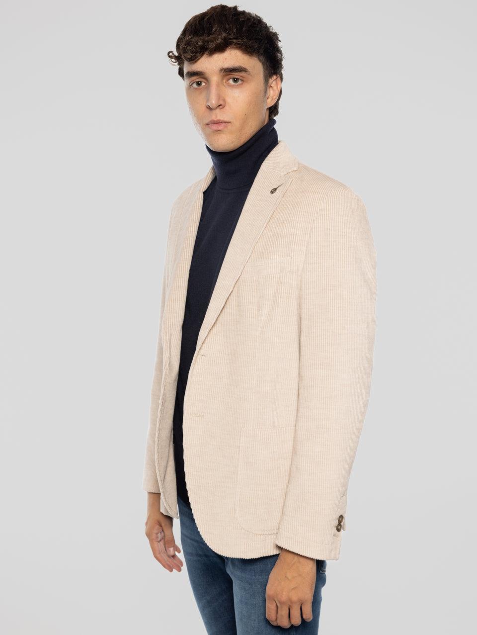 PAOLONI Giacca in Velluto a Coste Beige Offerte