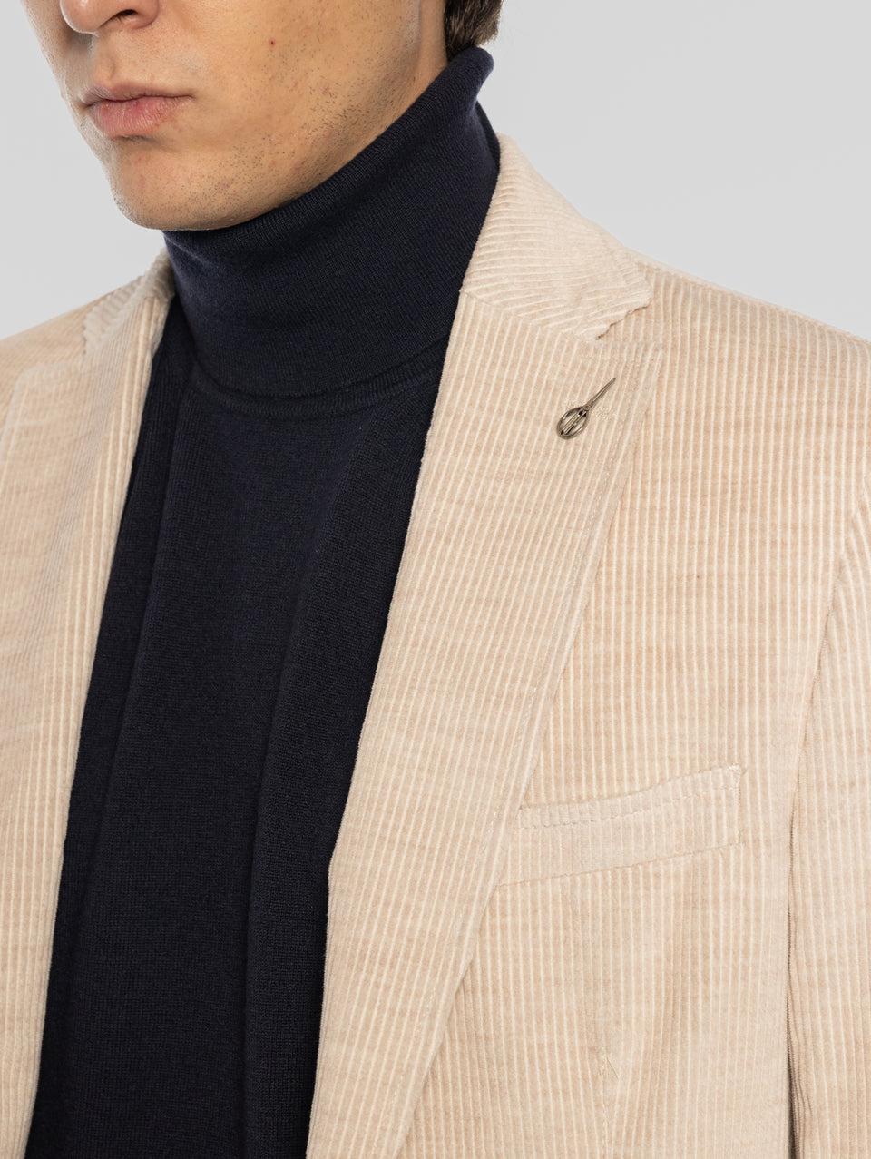 PAOLONI Giacca in Velluto a Coste Beige Offerte