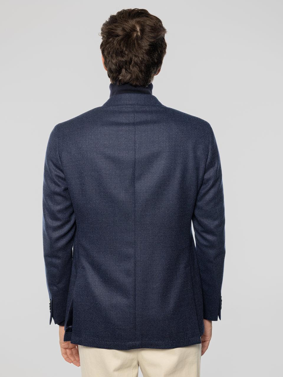 SARTORIA LATORRE Giacca Sfoderata in Pura Lana Blu Melange Hotsell