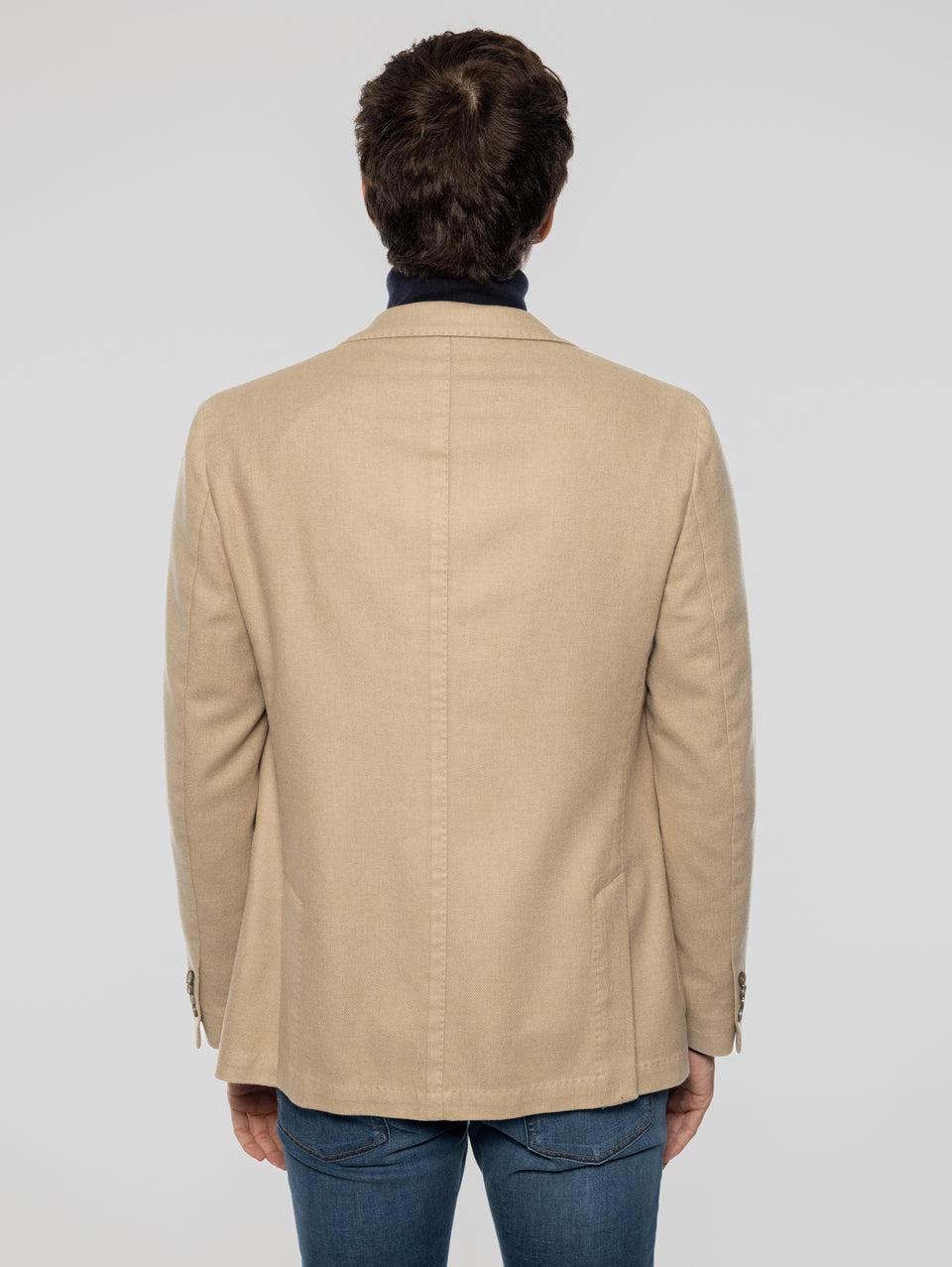 PAOLONI Giacca Doppio Petto in Lana Frosted Beige Saldi Di Fabbrica