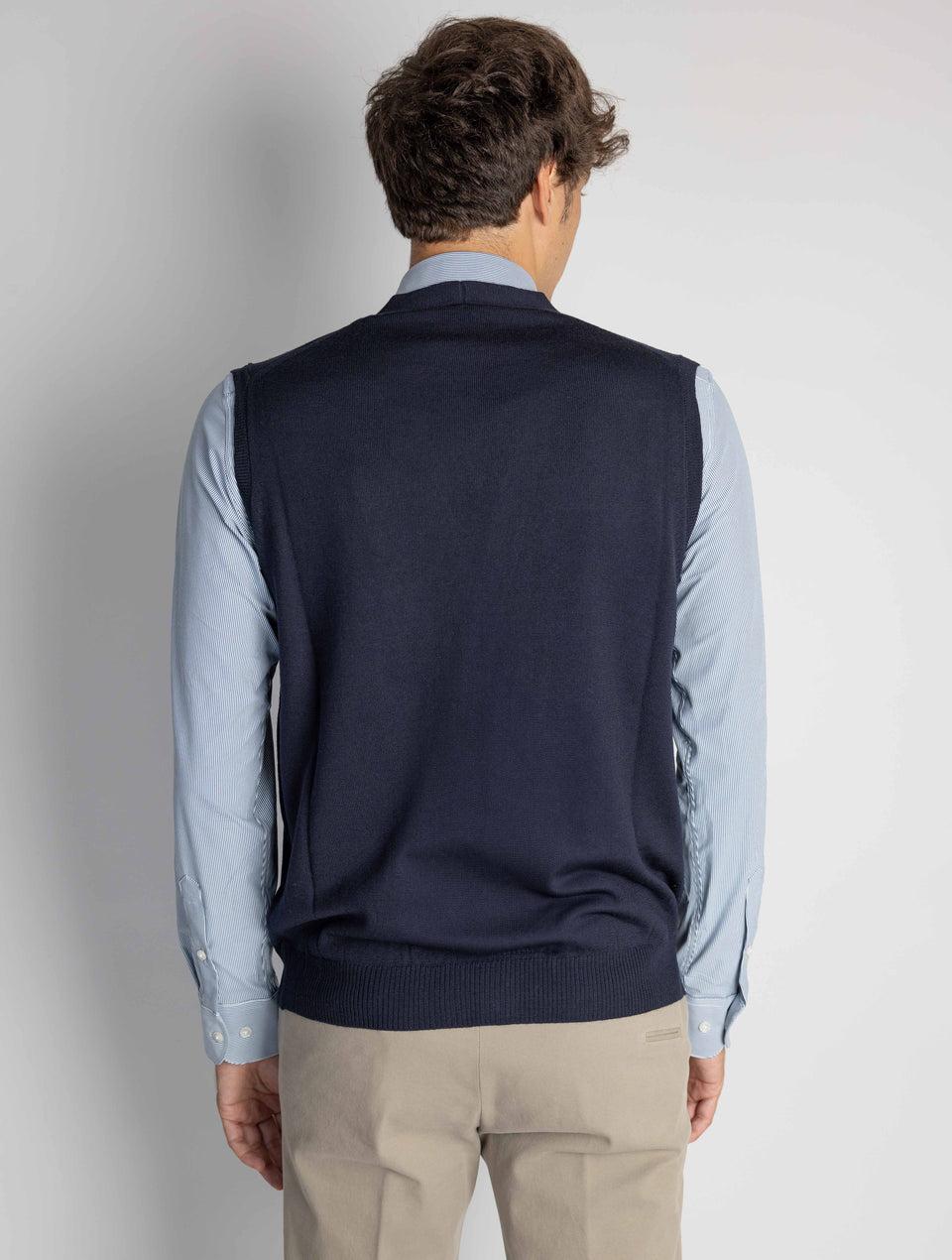 ALPHA STUDIO Gilet con Scollo a V Blu Spedizione Gratuita
