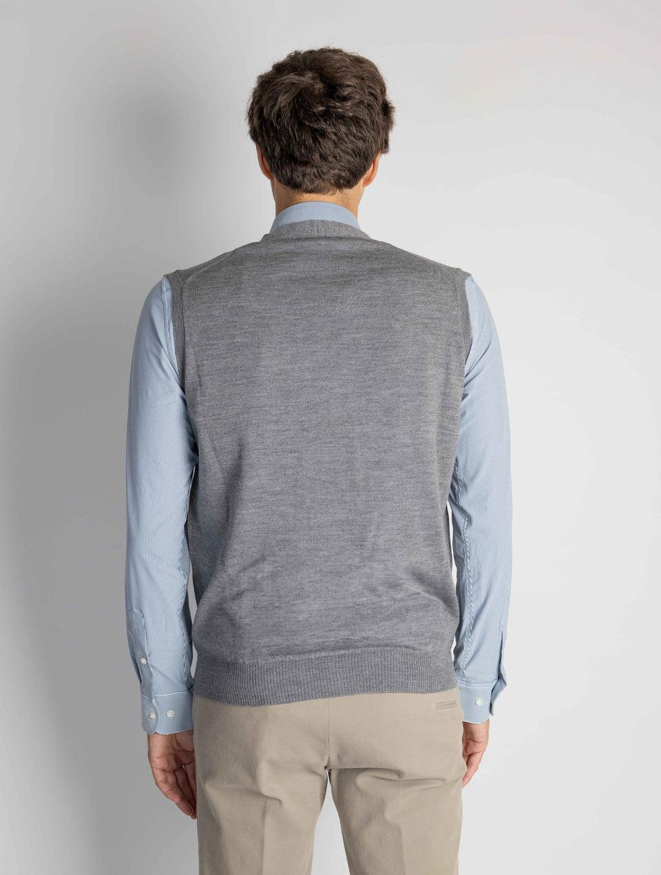 ALPHA STUDIO Gilet con Scollo a V Grigio Soddisfazione Garantita