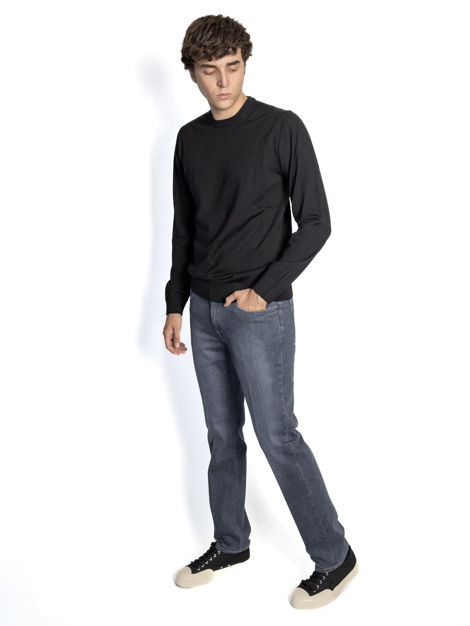 BRIGLIA 1949 Pantaloni in Denim Elasticizzato Grigio Online