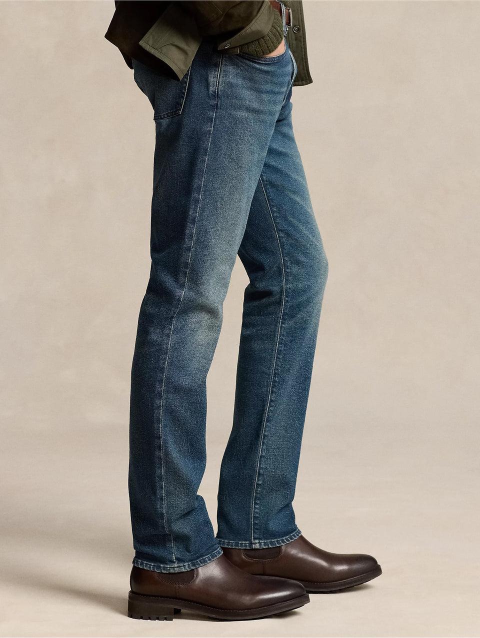 RALPH LAUREN Jeans Sullivan in Cotone Stretch Blu In Vendita