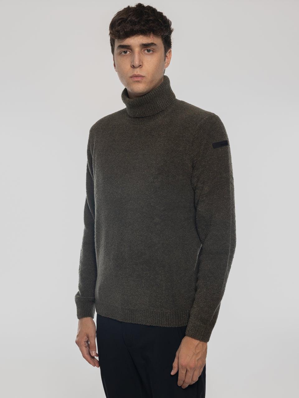 RRD Maglia Dolcevita in Lana Bouclé Militare Moda