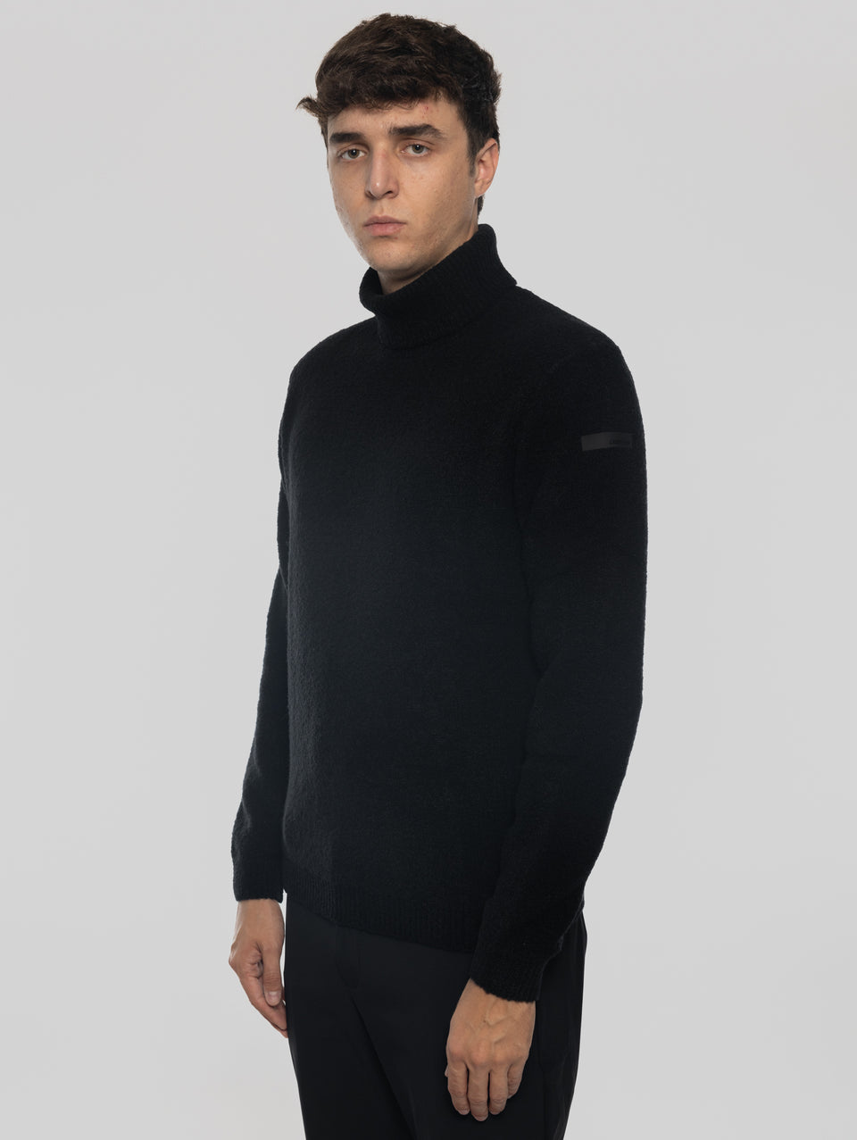 RRD Maglia Dolcevita in Lana Bouclé Nero 2025