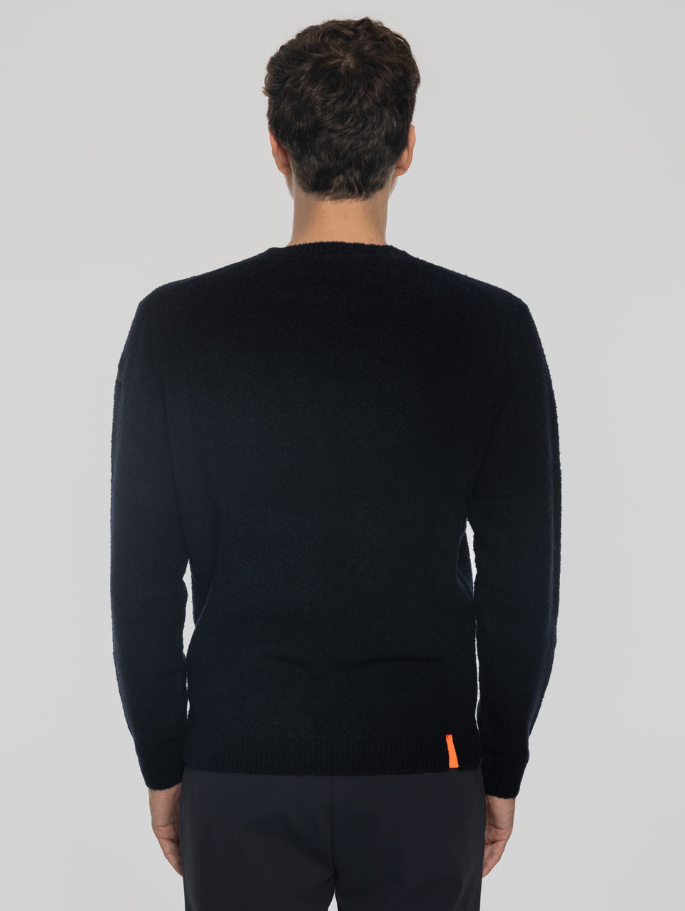 RRD Maglia Girocollo in Lana Bouclé Blu Scuro Grande vendita