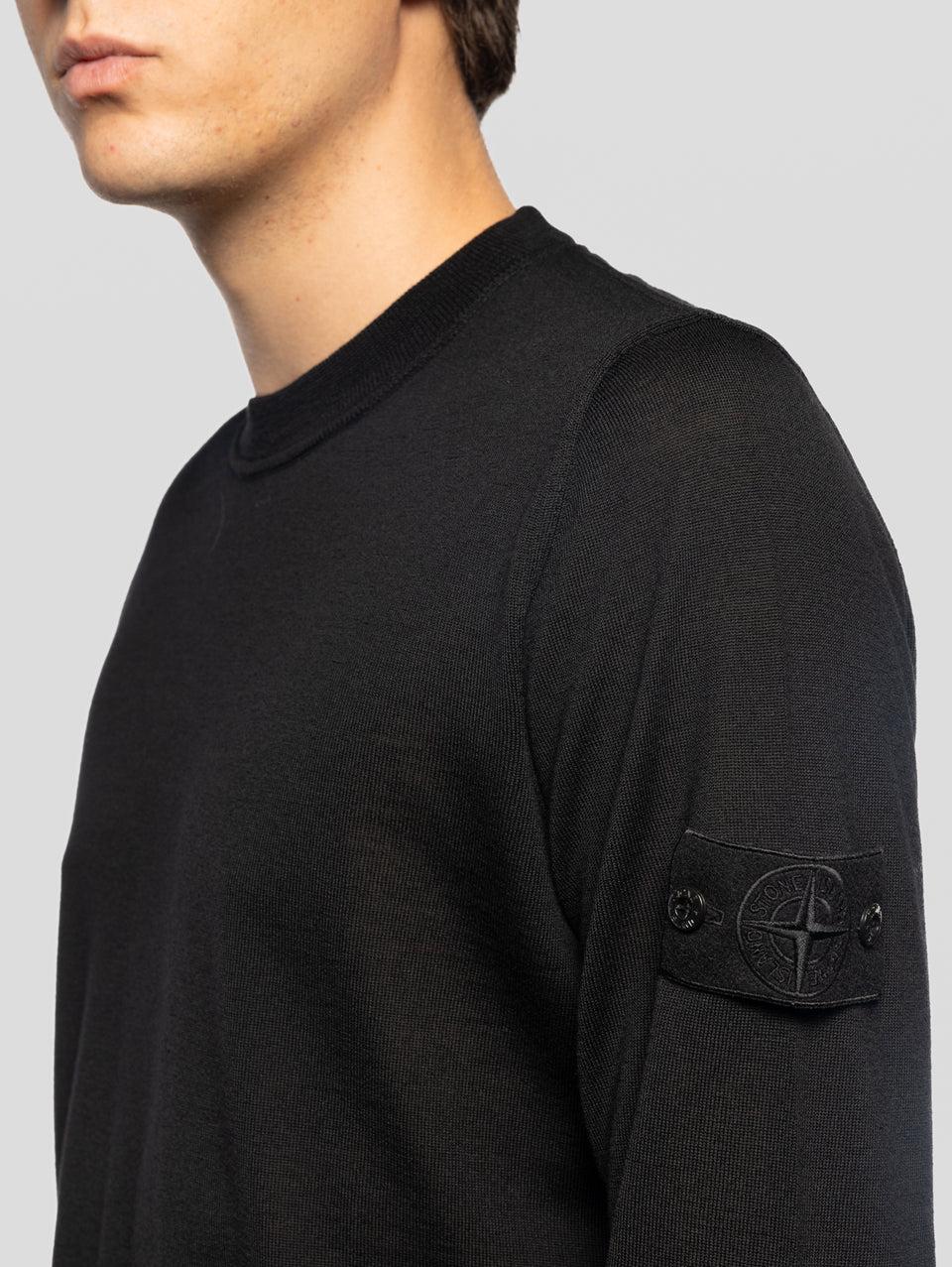 STONE ISLAND Maglia Girocollo Ghost in Lana Nero Promozione