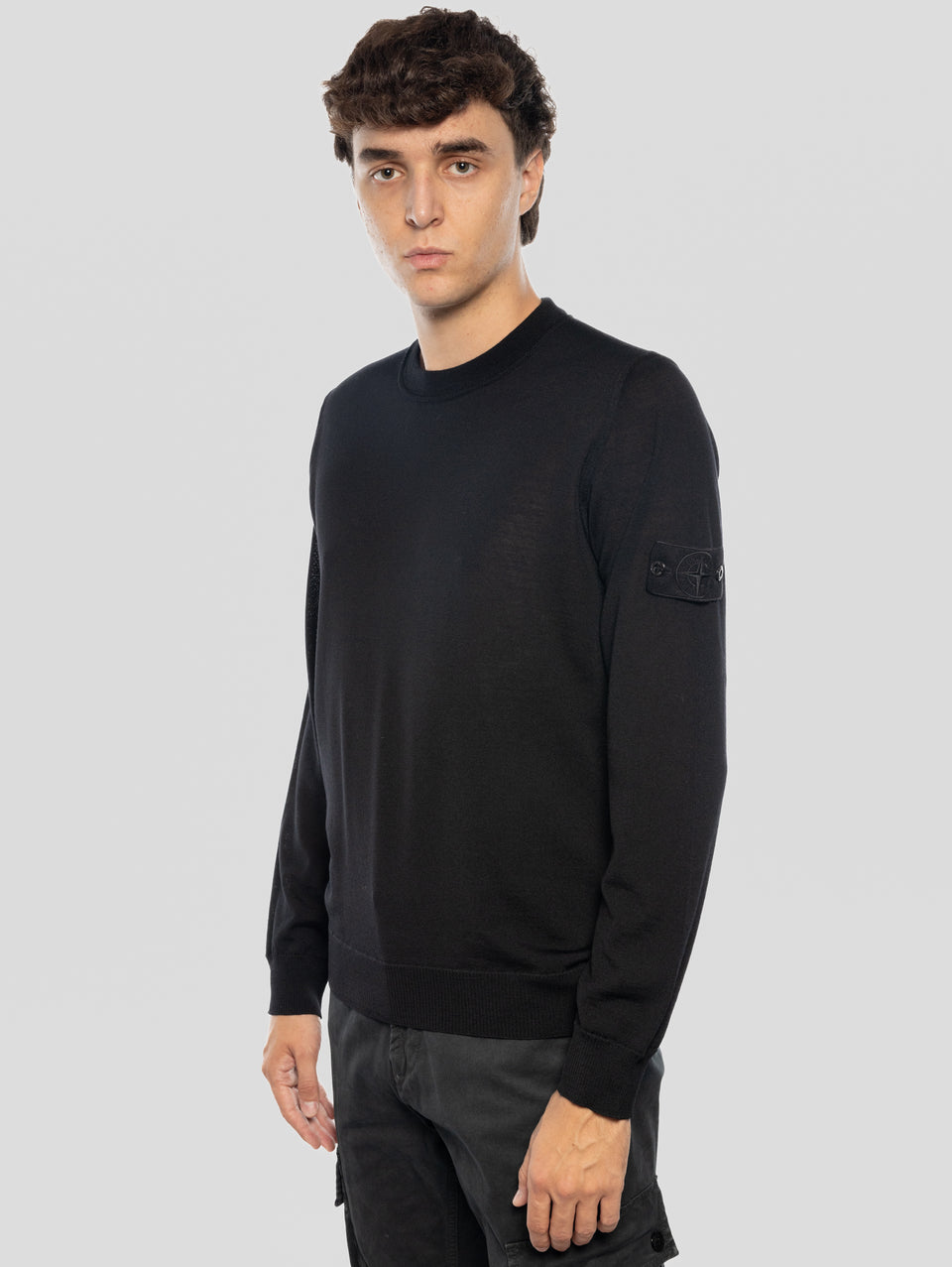 STONE ISLAND Maglia Girocollo Ghost in Lana Nero Promozione