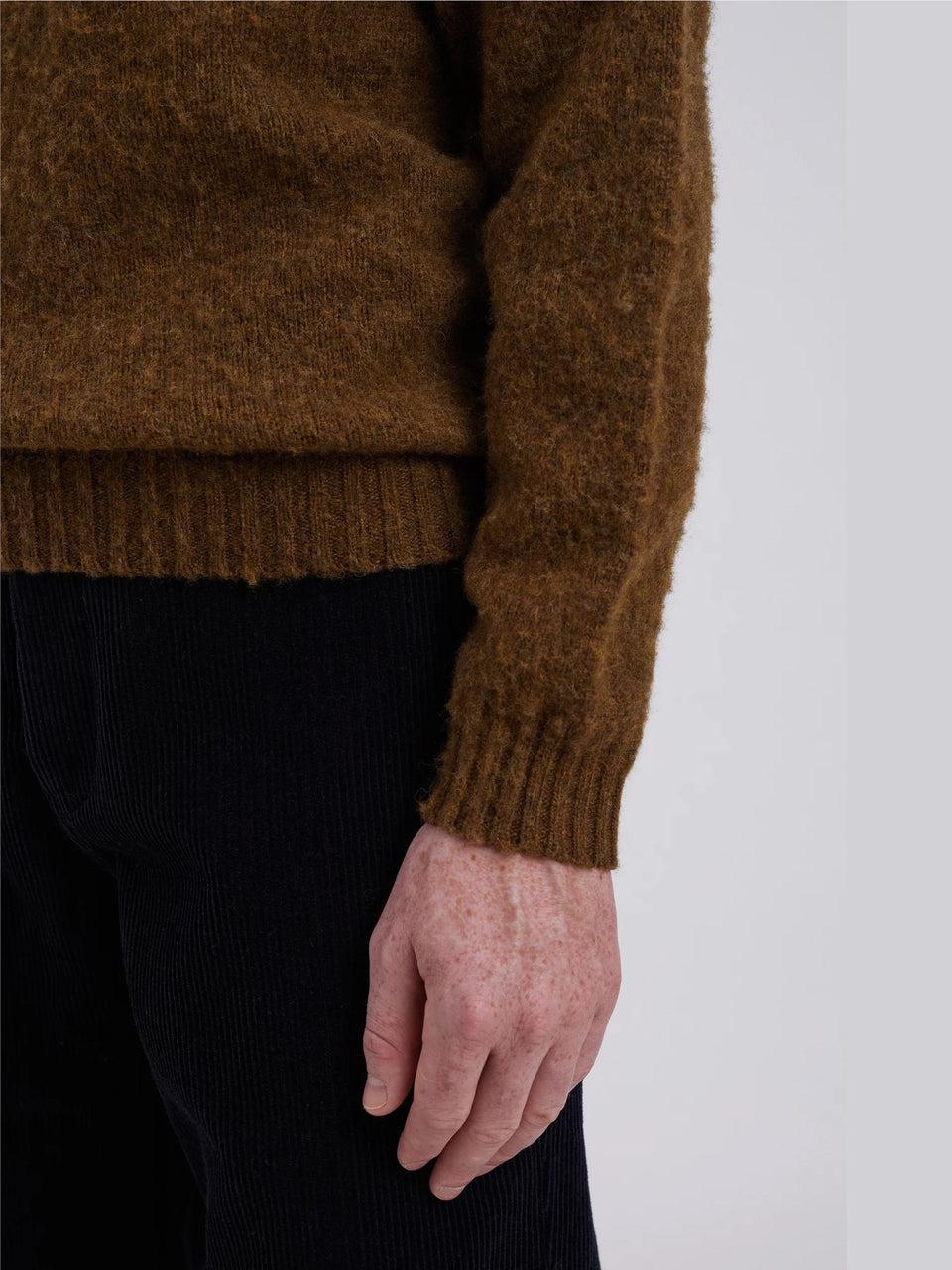 NORSE PROJECTS Maglia Girocollo in Lana Scozzese Birnir Oliva Offerta San Valentino