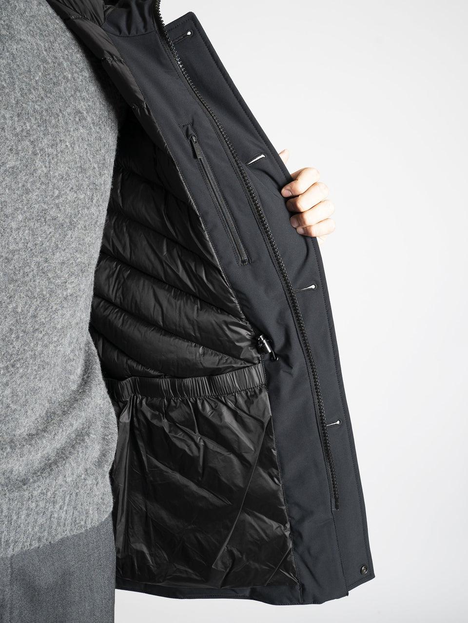WOOLRICH Parka Arctic in Tessuto Stretch Nero Negozio