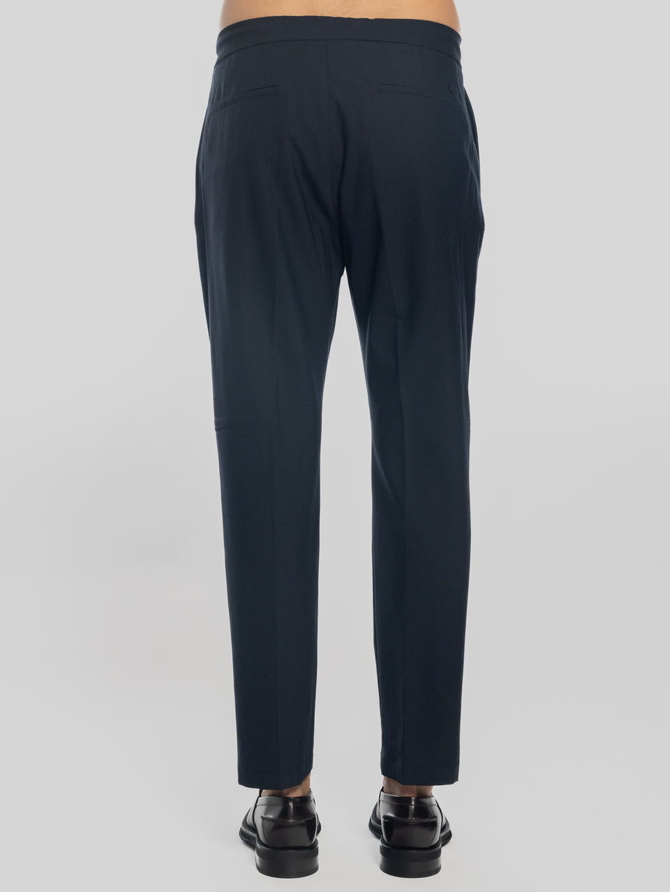 CLOSED Pantaloni con Coulisse in Fresco Lana Blu Italy