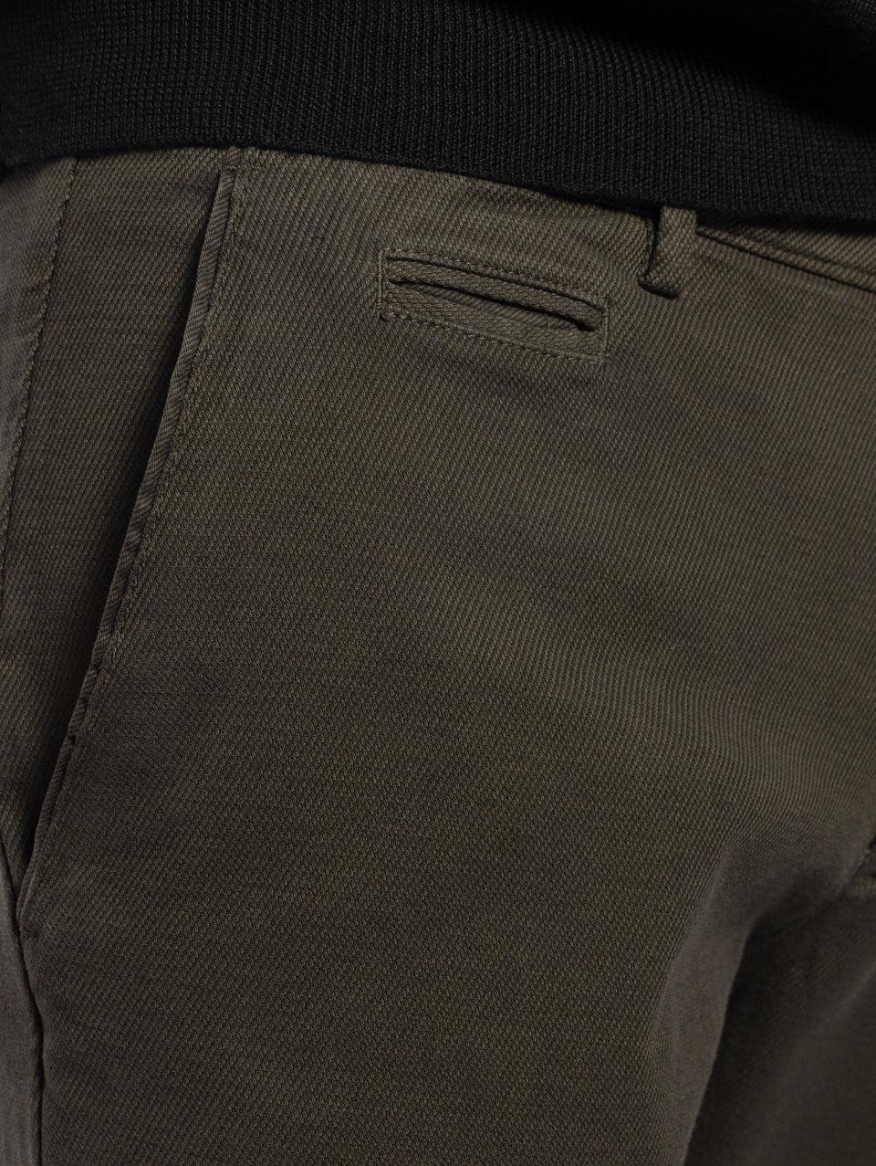 BRIGLIA 1949 Pantaloni Slim in Cotone Armaturato Verde 2025