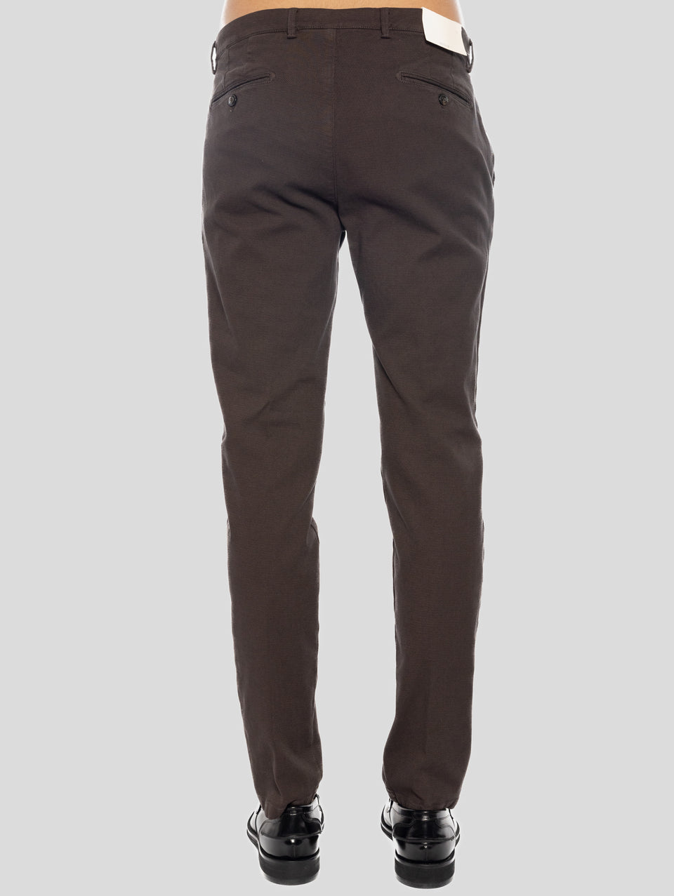 BRIGLIA 1949 Pantaloni Slim in Cotone Armaturato Marrone In Linea