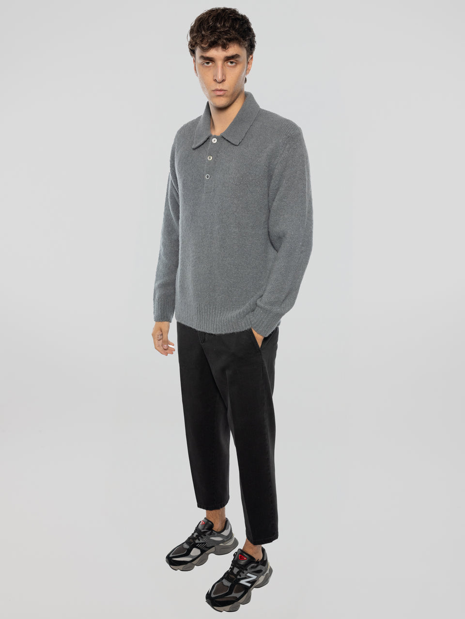 BRIGLIA 1949 Pantaloni in Bull Denim con Pinces Nero Qualità