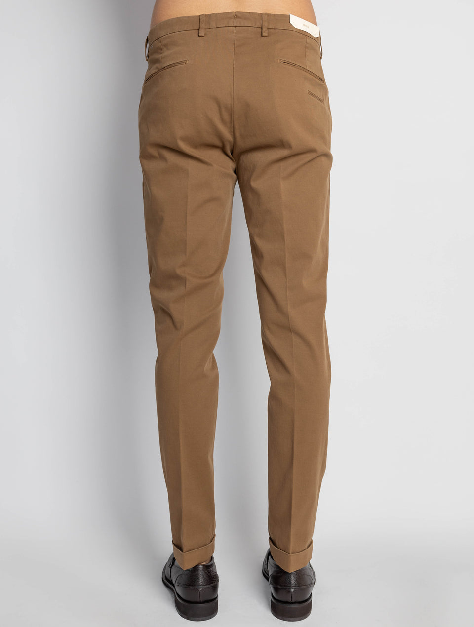 BRIGLIA 1949 Pantaloni Slim Fit in Armatura di Cotone Tabacco Acquista Ora